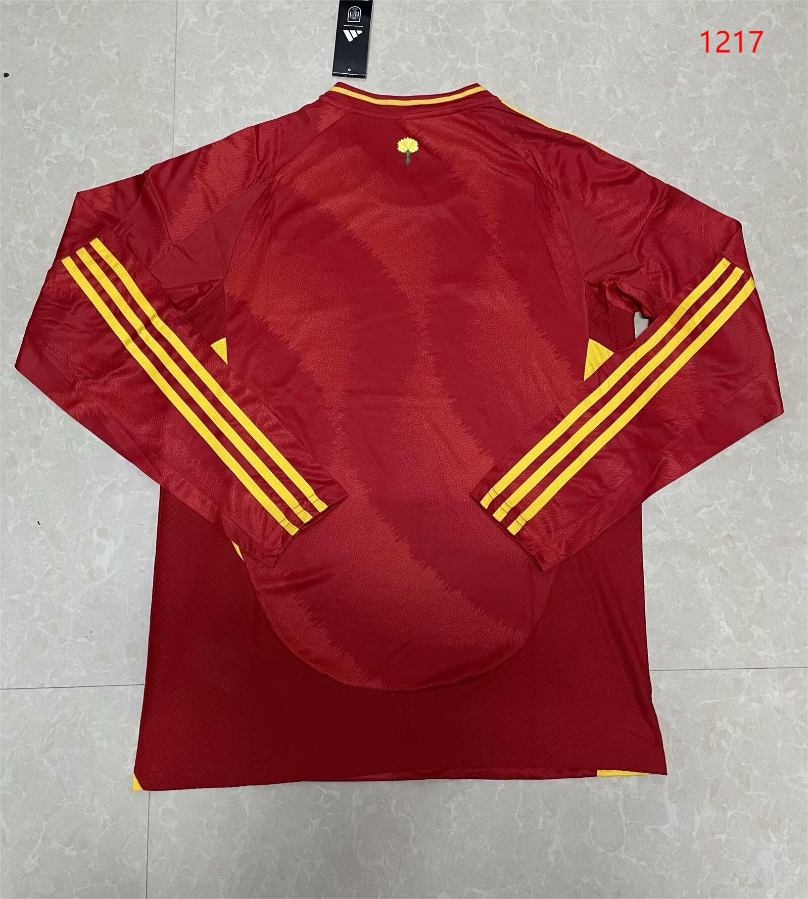 2024/25 Spain Home Long Sleeve Jersey 1:1 Thailand Quality - Fans Edition