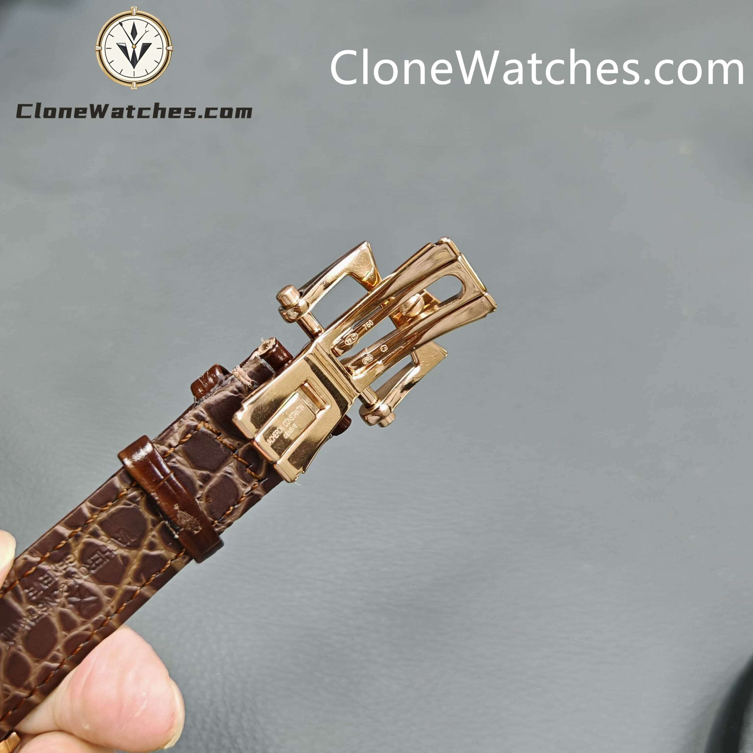 Vacheron Constantin Super Clone Watches 1:1 Patrimony Rose Gold Diamond Dial