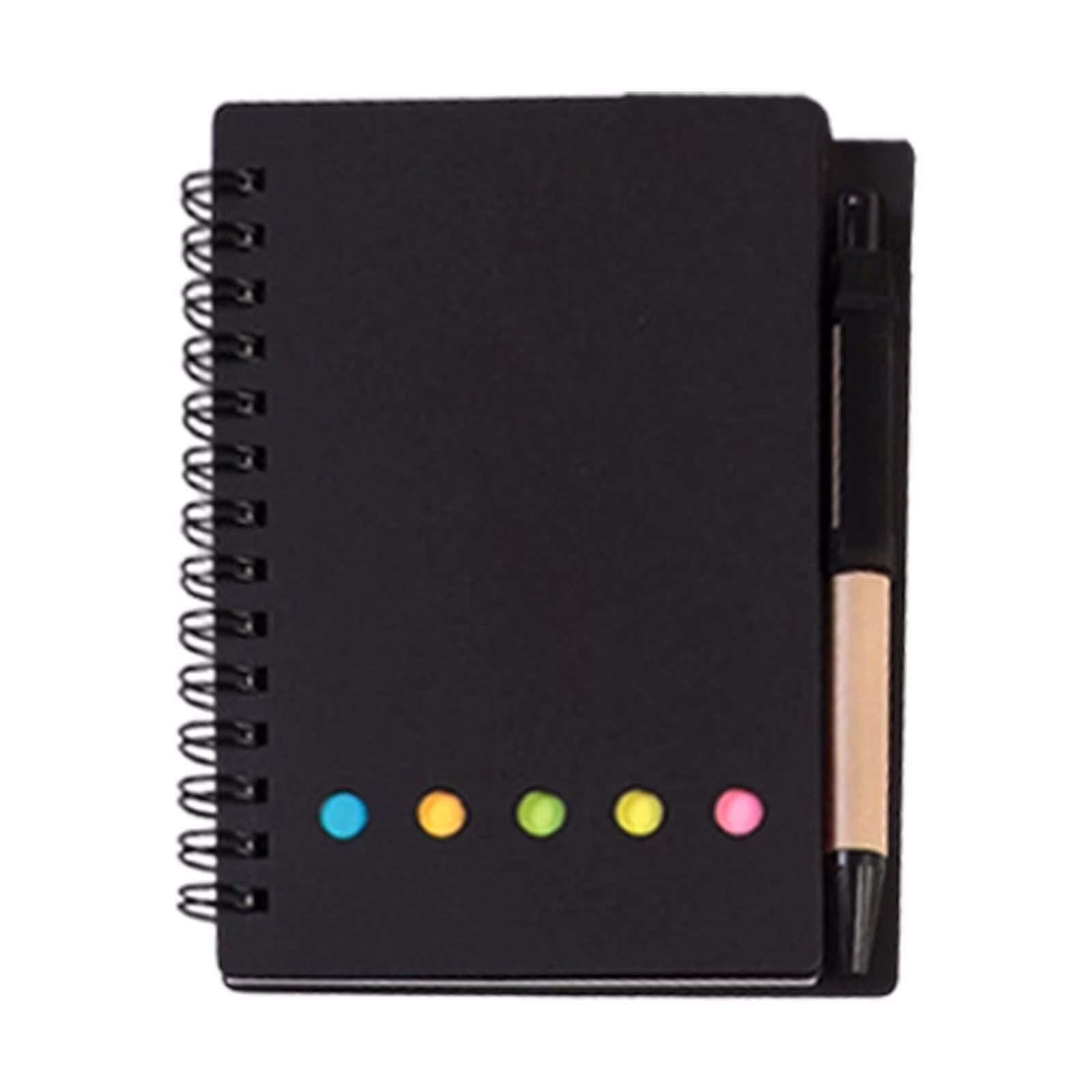 VKLU 1PC Pocket Notebook with Pen, 5x4 Inch Small Memo Pad with Sticky Tabs, 60 Sheets Lined Mini Journal Set, Kraft