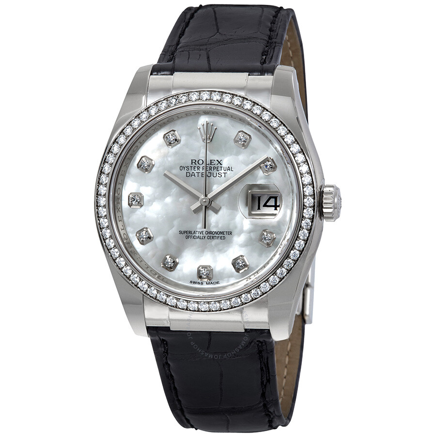 Rolex Datejust Mother of Pearl Dial Automatic Leather Ladies Watch 116189MDL（Lifetime free warranty+90-days replacement service & Refund!.）
