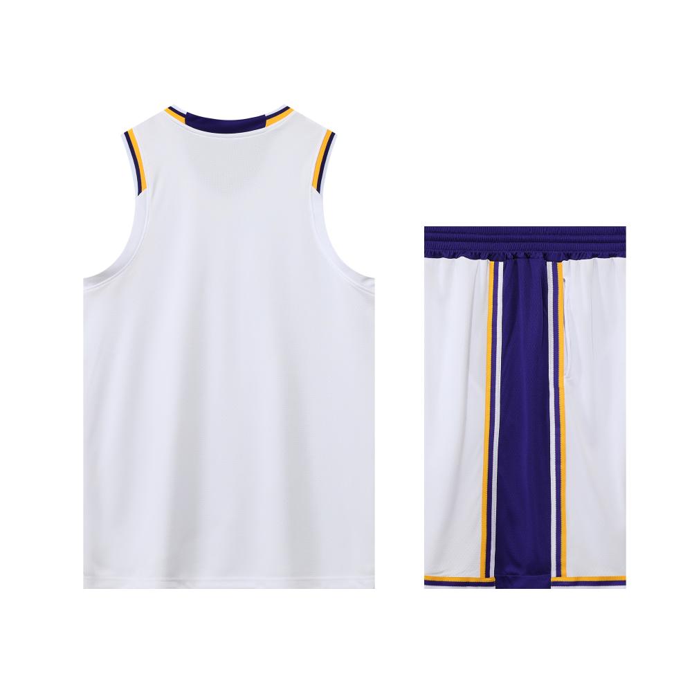 Lakers basketball uniform white suit（Customizable name and number）