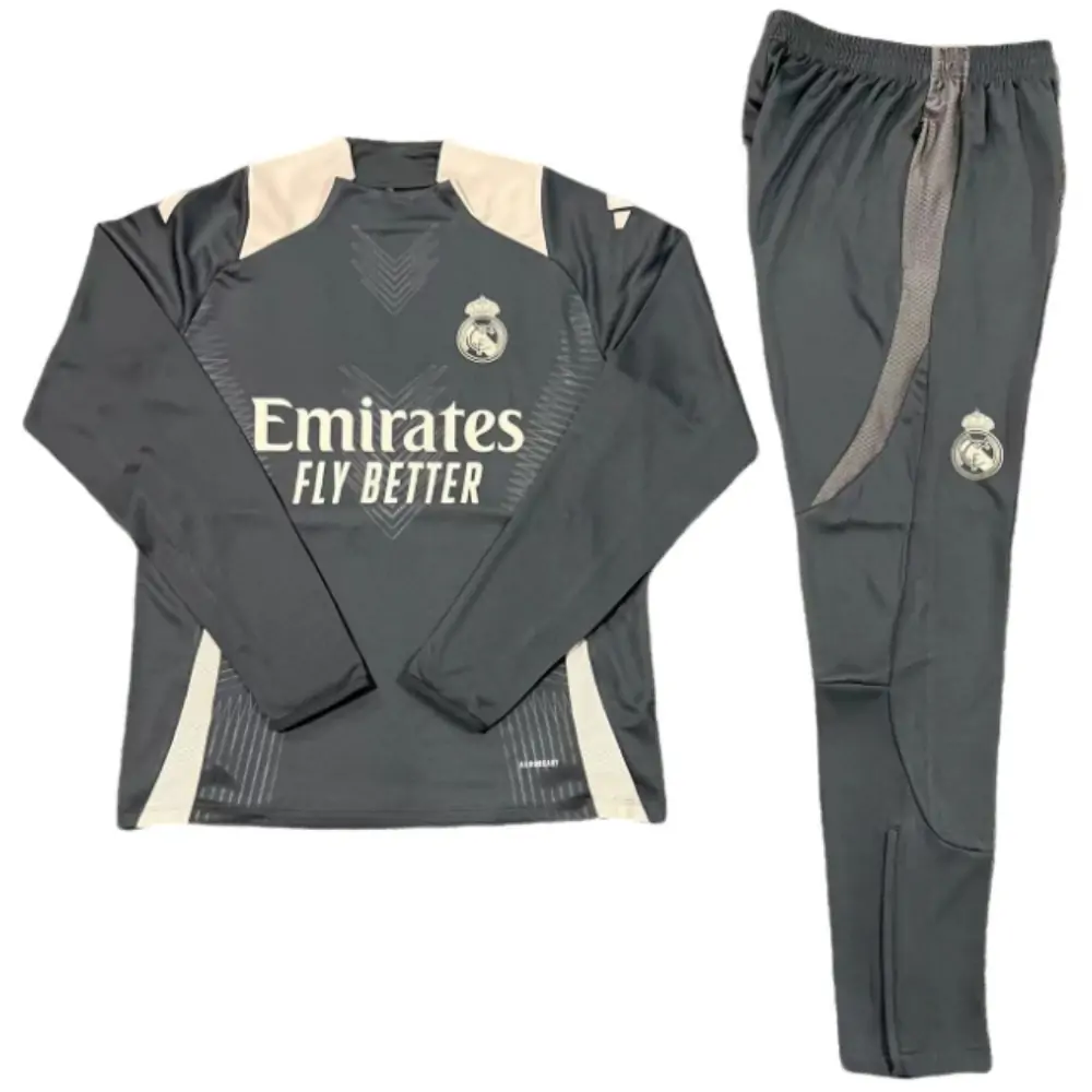 2024-25 New Season Real Madrid Dark Grey Children's Training Jersey