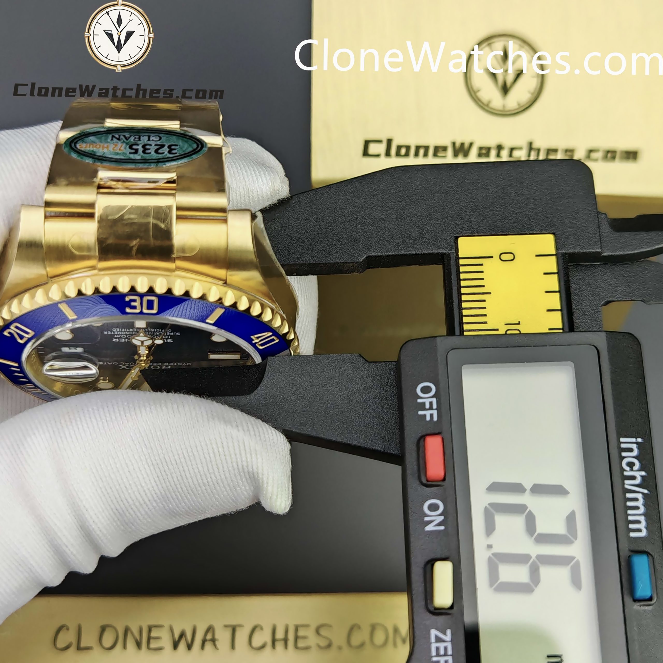 Rolex Super Clone Watches 1:1 18K Gold Blue Dial Submariner 126618LB 3235 Movement