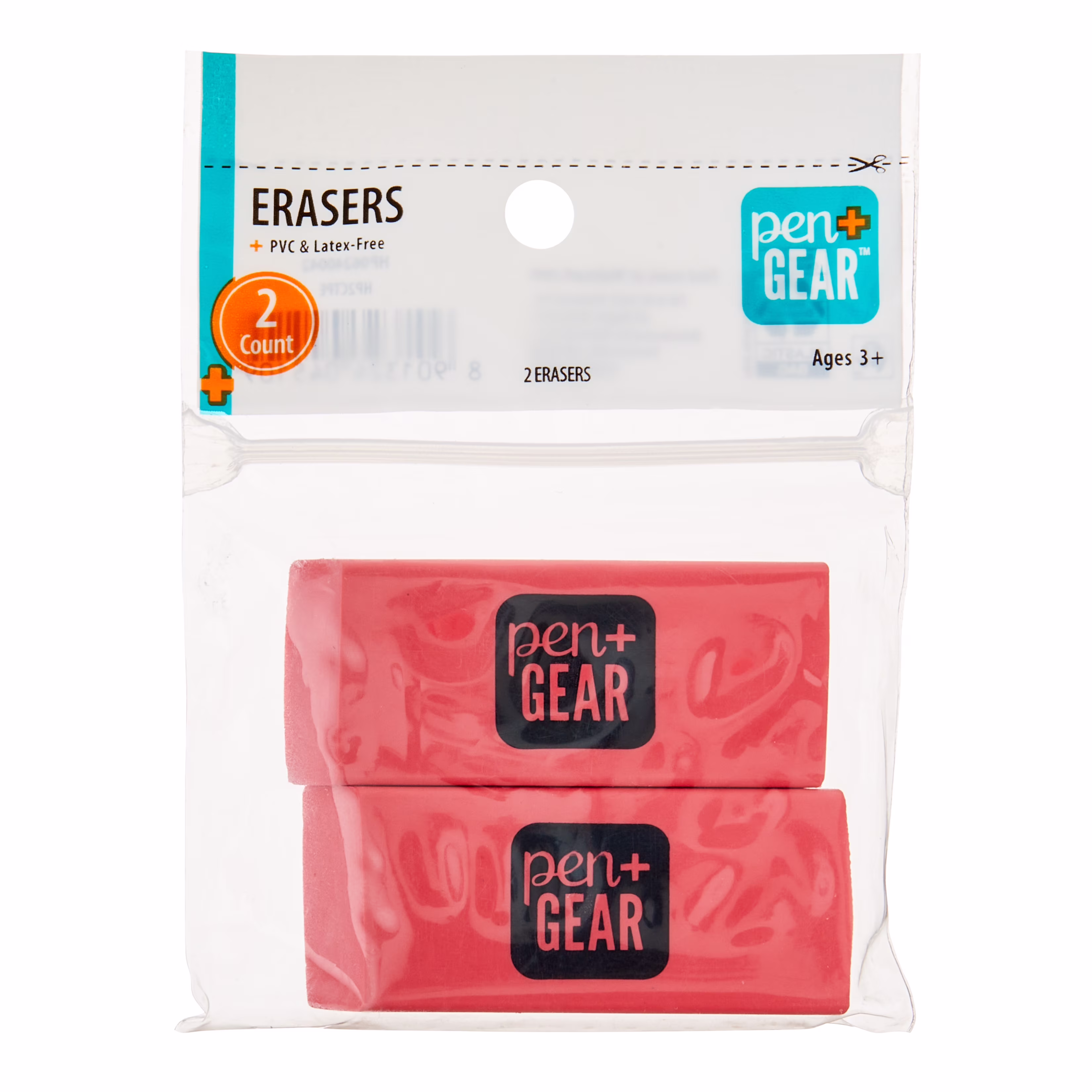 Pen+Gear Pink Block Erasers, 2 Count