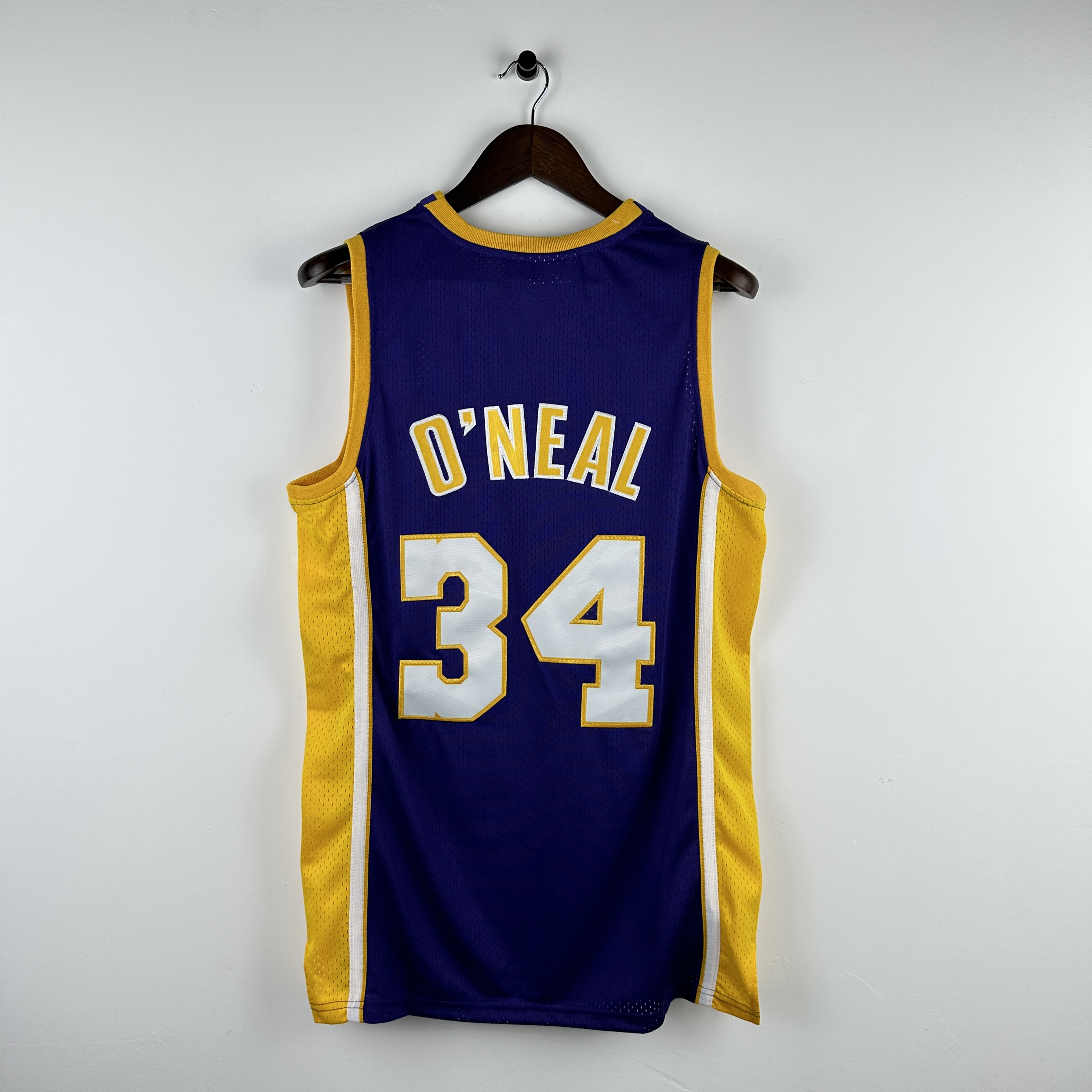 Embroidered MN Retro Jersey Lakers 99/00 Season V-neck Purple No. 34 O'Neal