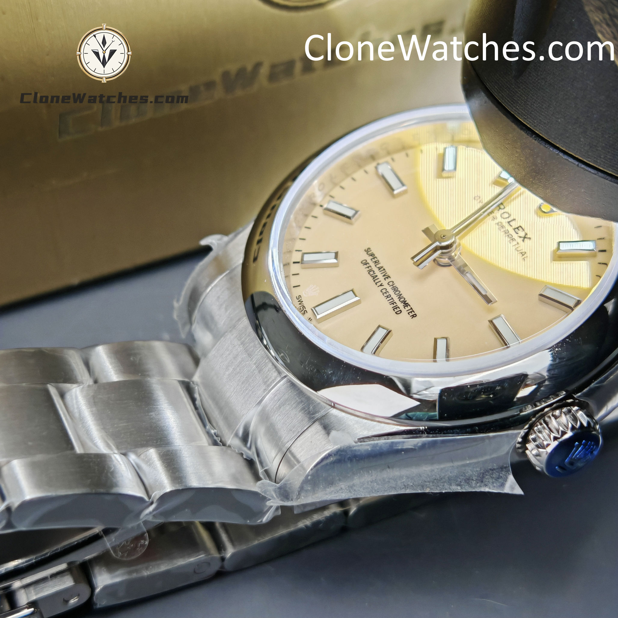 Rolex Super Clone Watches 1:1 Oyster Perpetual Yellow Dial m277200-0013 31mm 2232 Movement