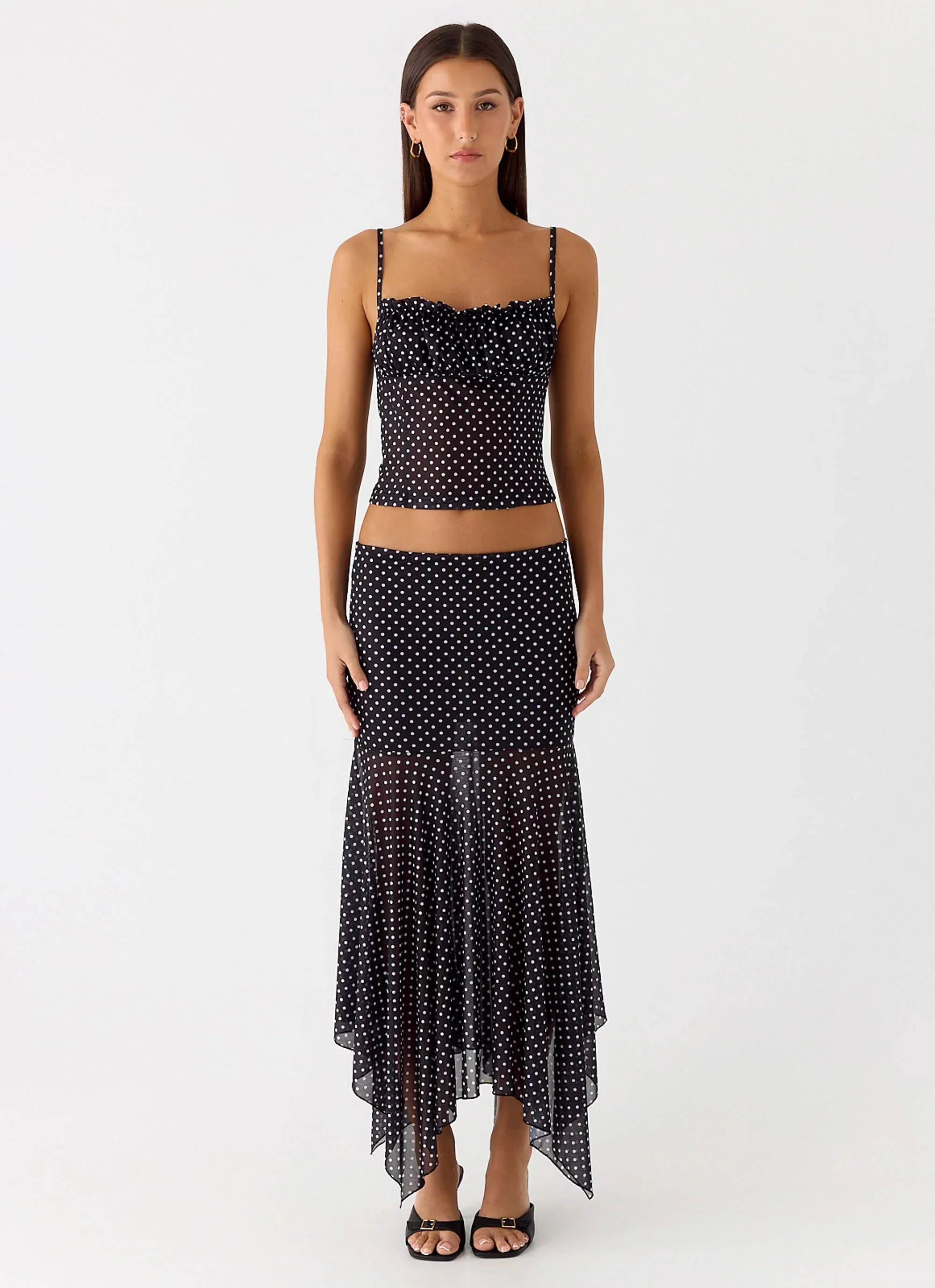 Buffy Top - Black Polkadot