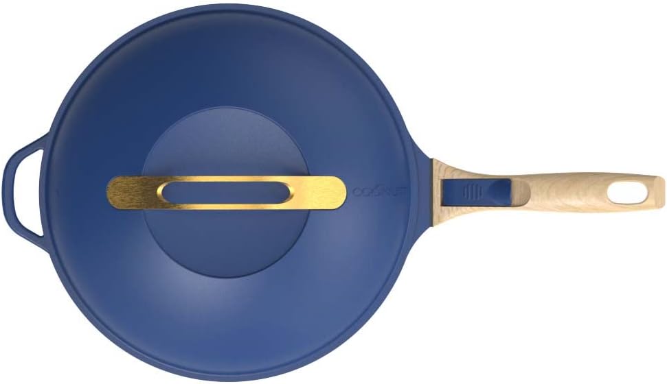 Poêle 8 en 1 avec poignées amovibles panier vapeur friture spatule bois