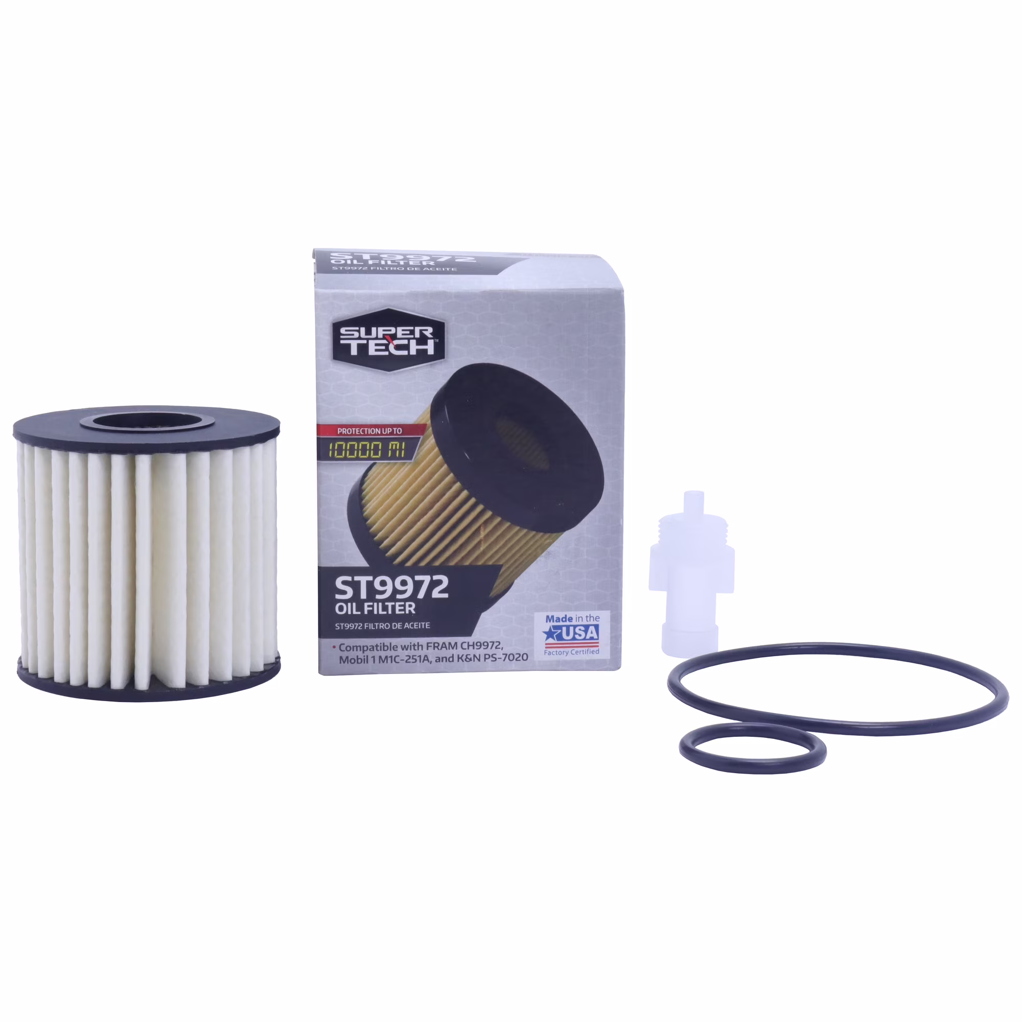 (2 pack) SuperTech Oil Filter, ST9972, 10K mile Cartridge Filter for Lexus and Toyota Vehicles