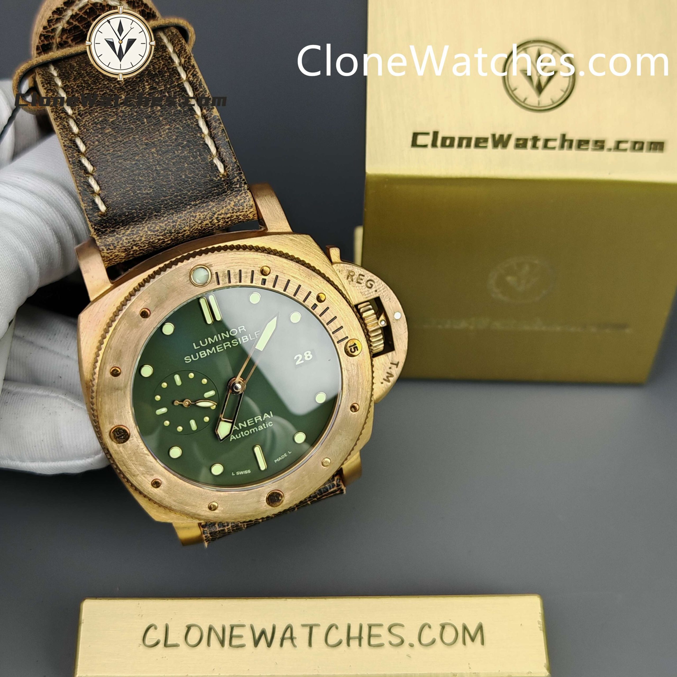 Panerai Super Clone Watches 1:1 Submersible 1950 3 Days Automatic Bronzo PAM00382