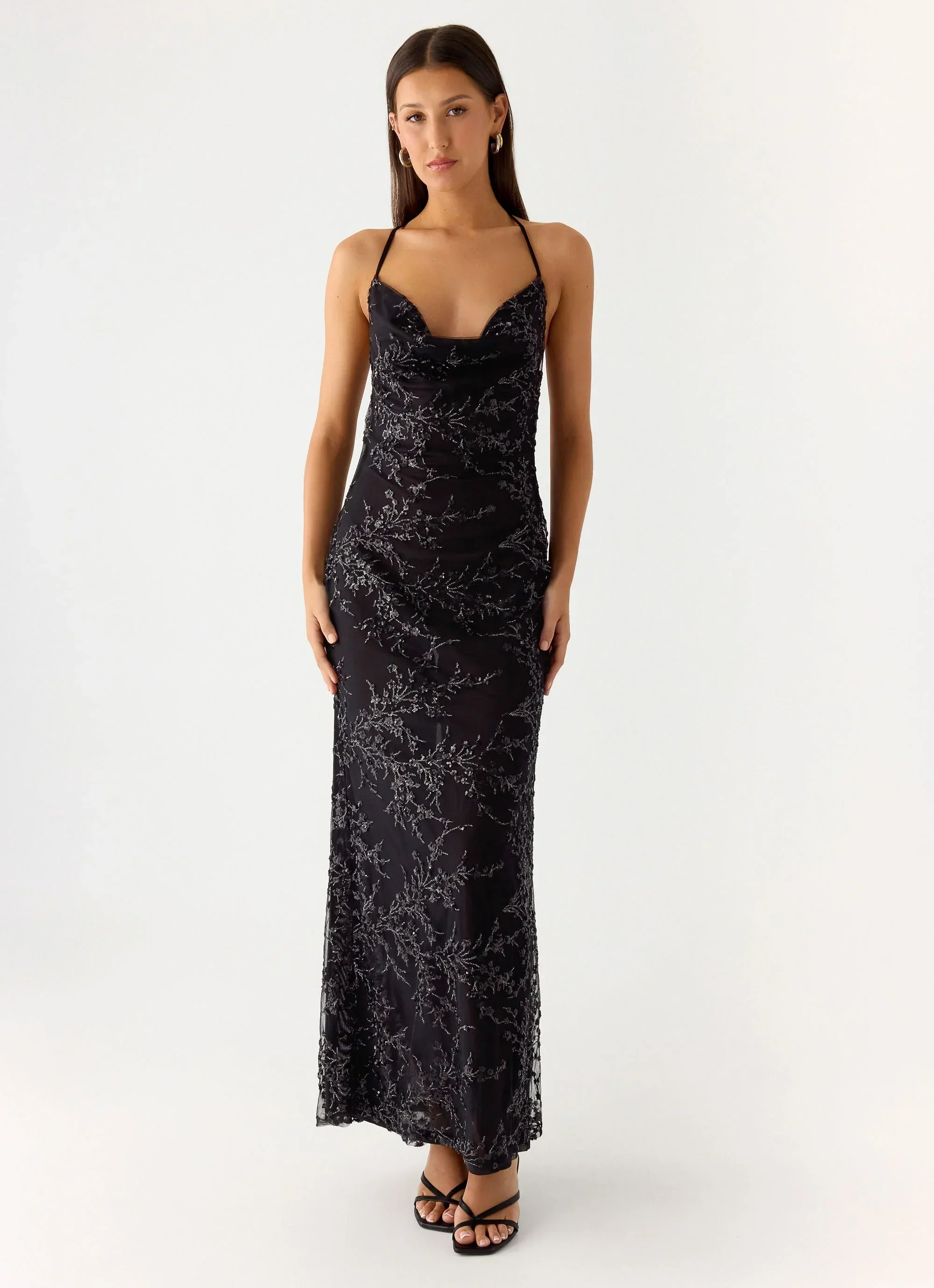 Mayim Sequin Maxi Dress - Black