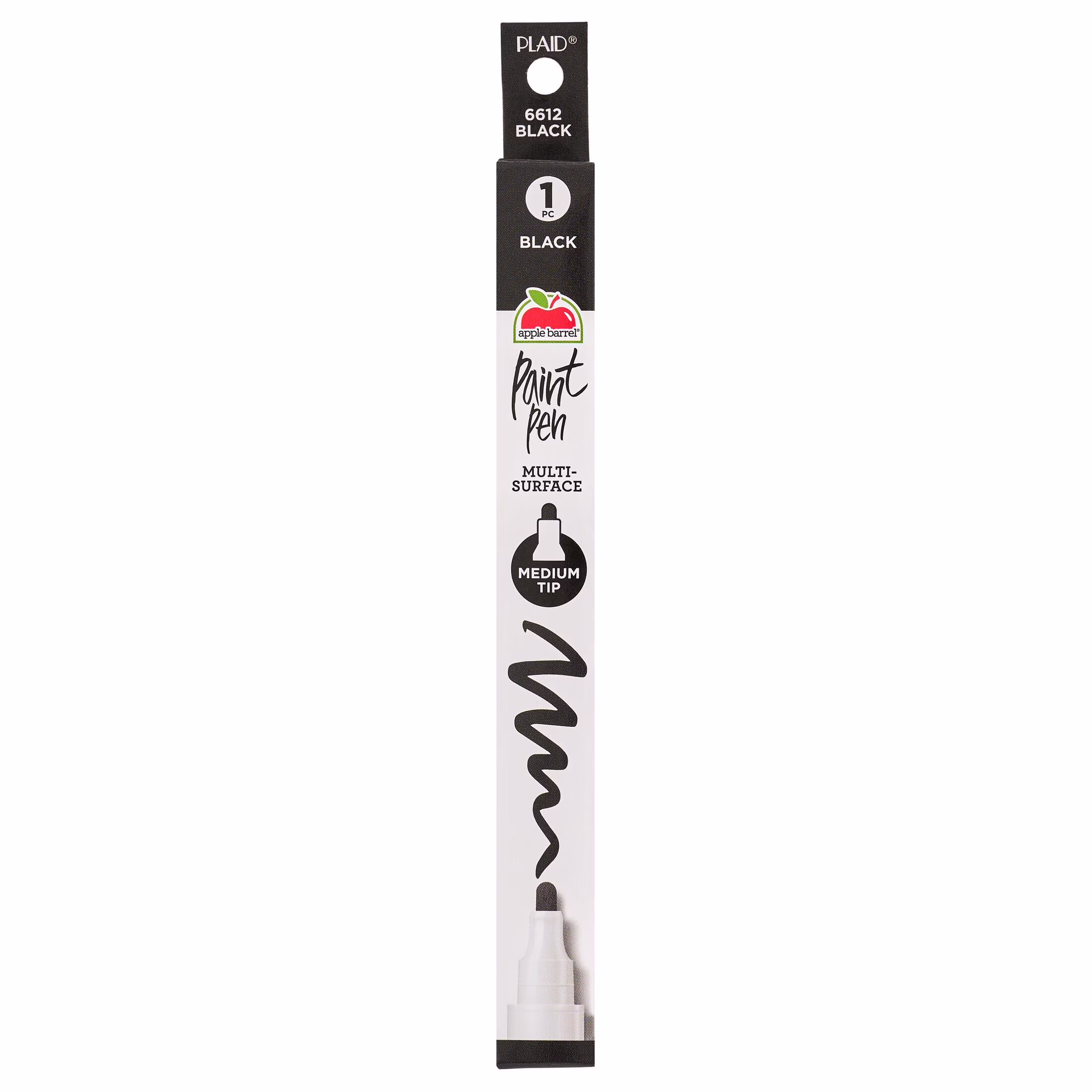 Apple Barrel Multi-Surface Medium Tip Paint Pen, Black, 1 Piece