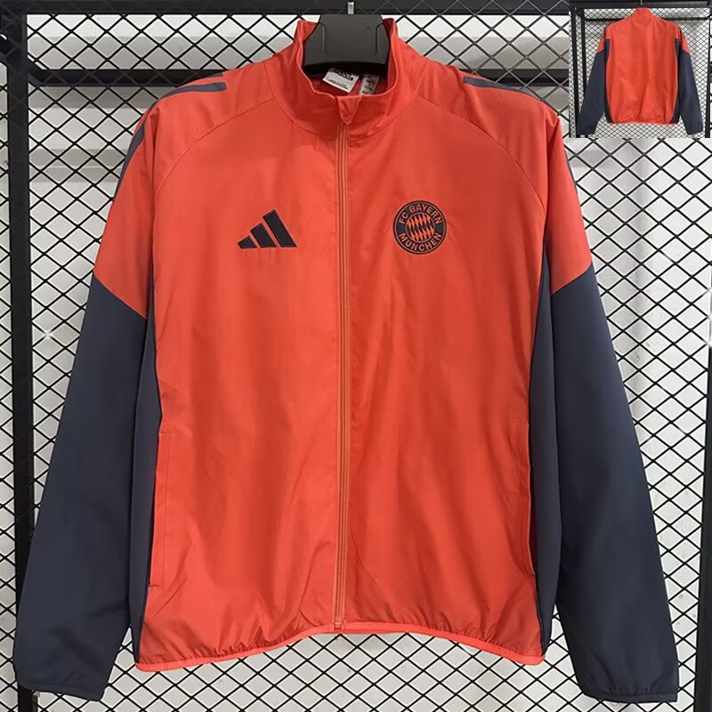 2025/26 Bayern Orange Training Waterproof Windbreaker