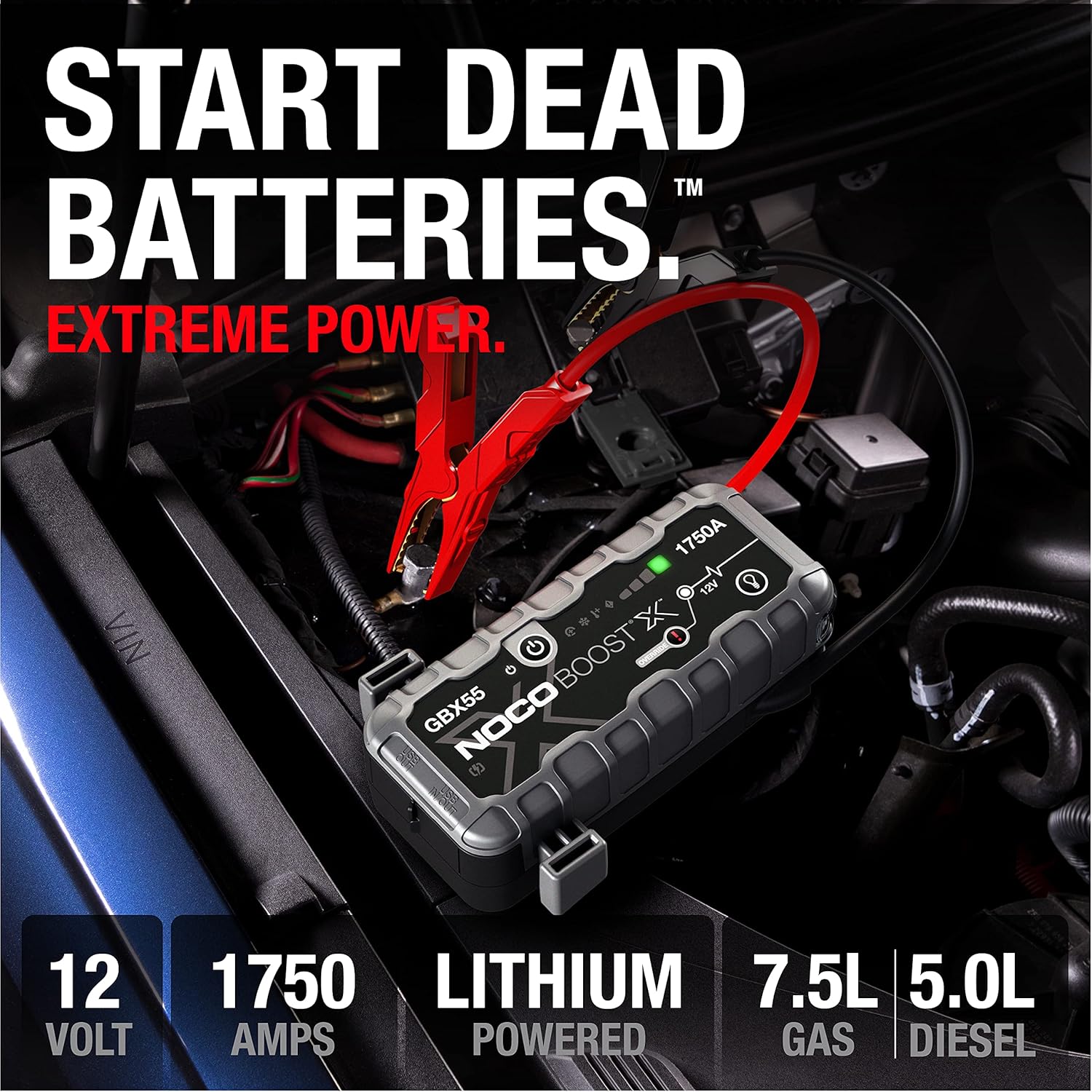 Booster batterie lithium 12V 1750A portable avec powerbank USB