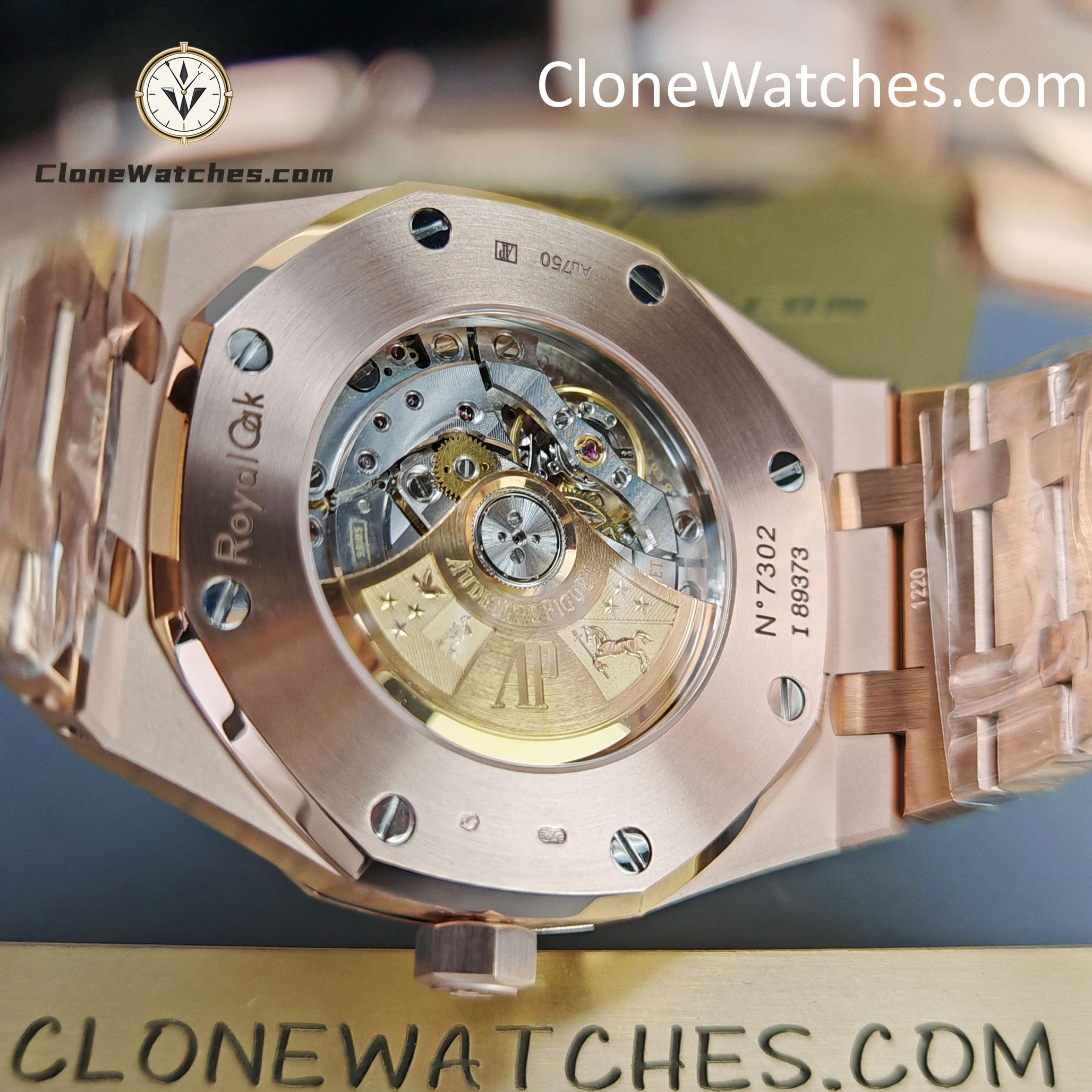 Audemars Piguet Super Clone Watches 1:1 Royal Oak Rose Gold 15400 Black Dial