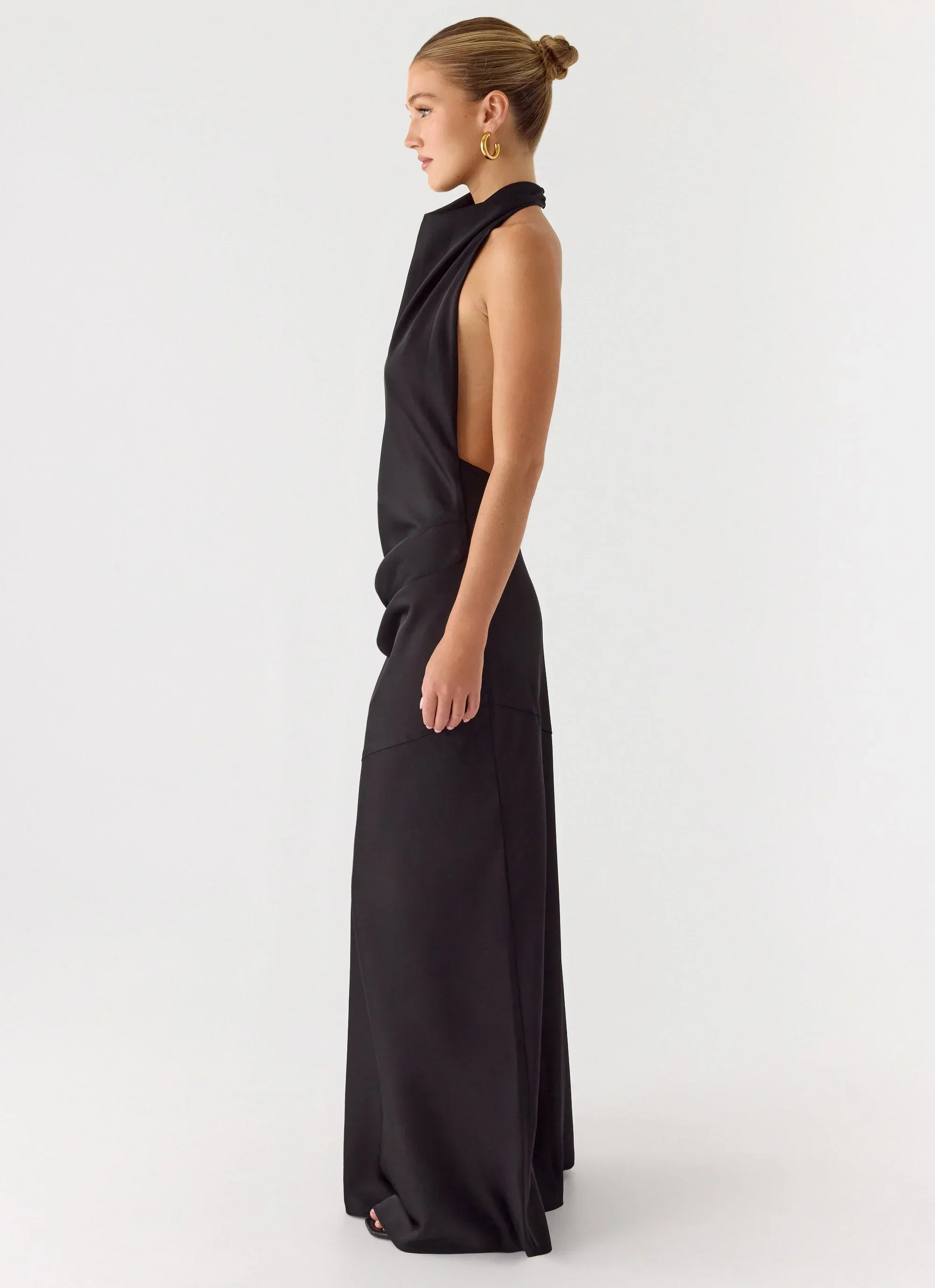 Back To Life Halter Maxi Dress - Black
