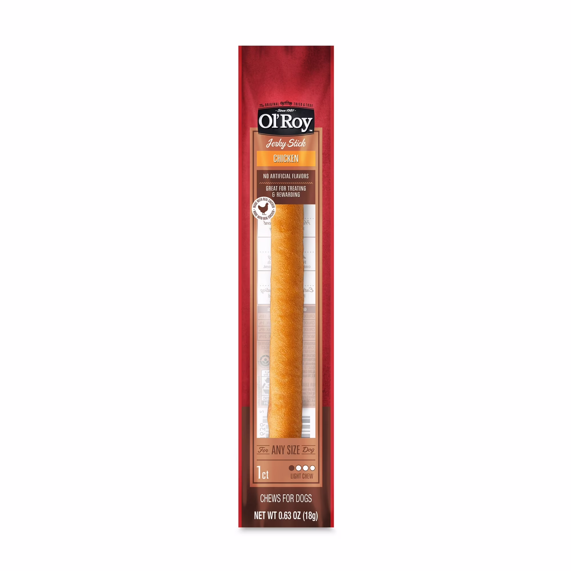 Ol' Roy Chicken Stick, 0.63 oz, Dry Training Treats for Any Size Dogs, 1 Count