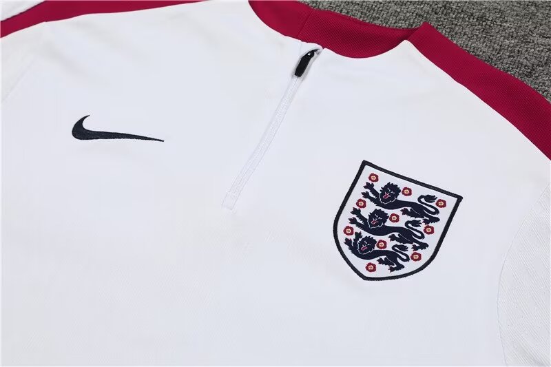 2024/25 England white half-pull training uniform 1:1 Thai quality