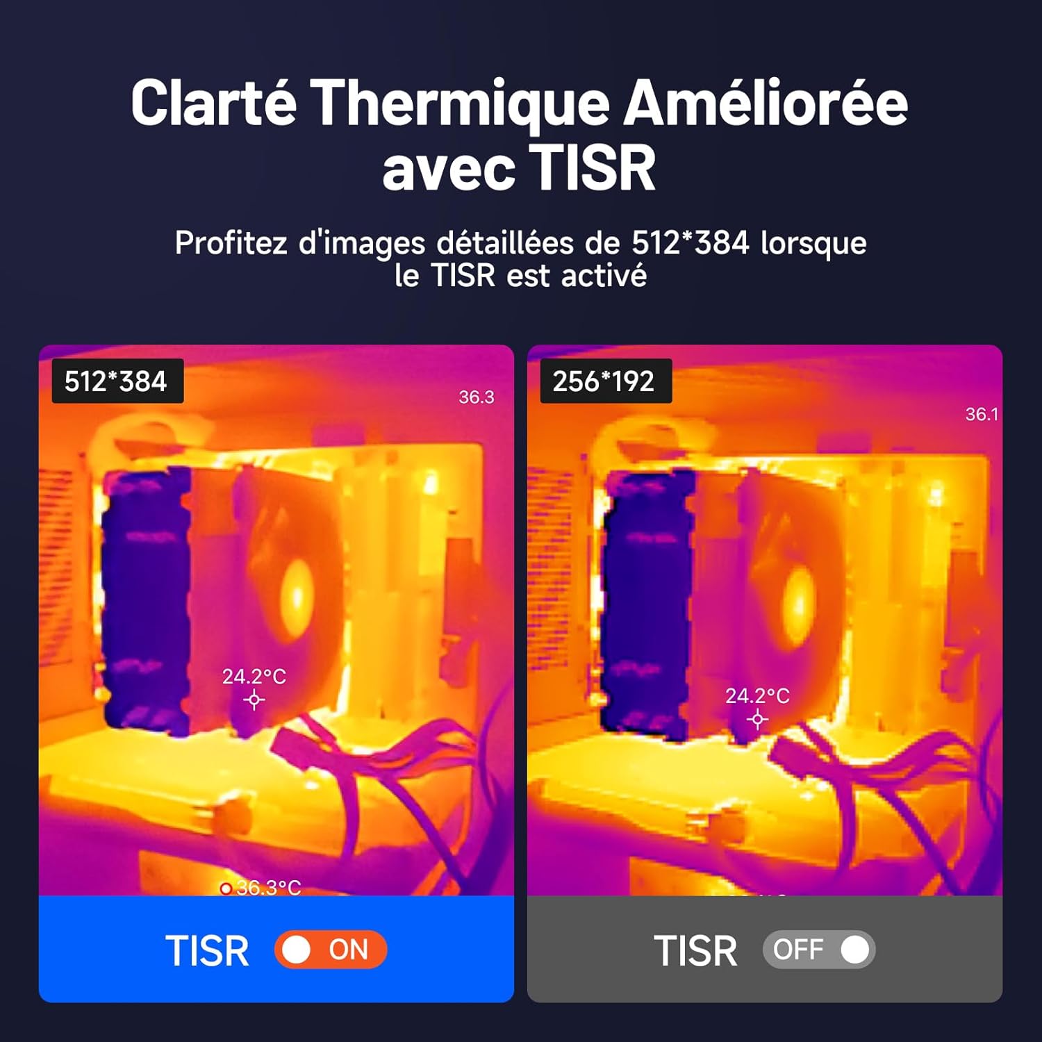 Imageur thermique TC001 caméra infrarouge USB C 512 x 384 -20 à 550°C précision 01°C
