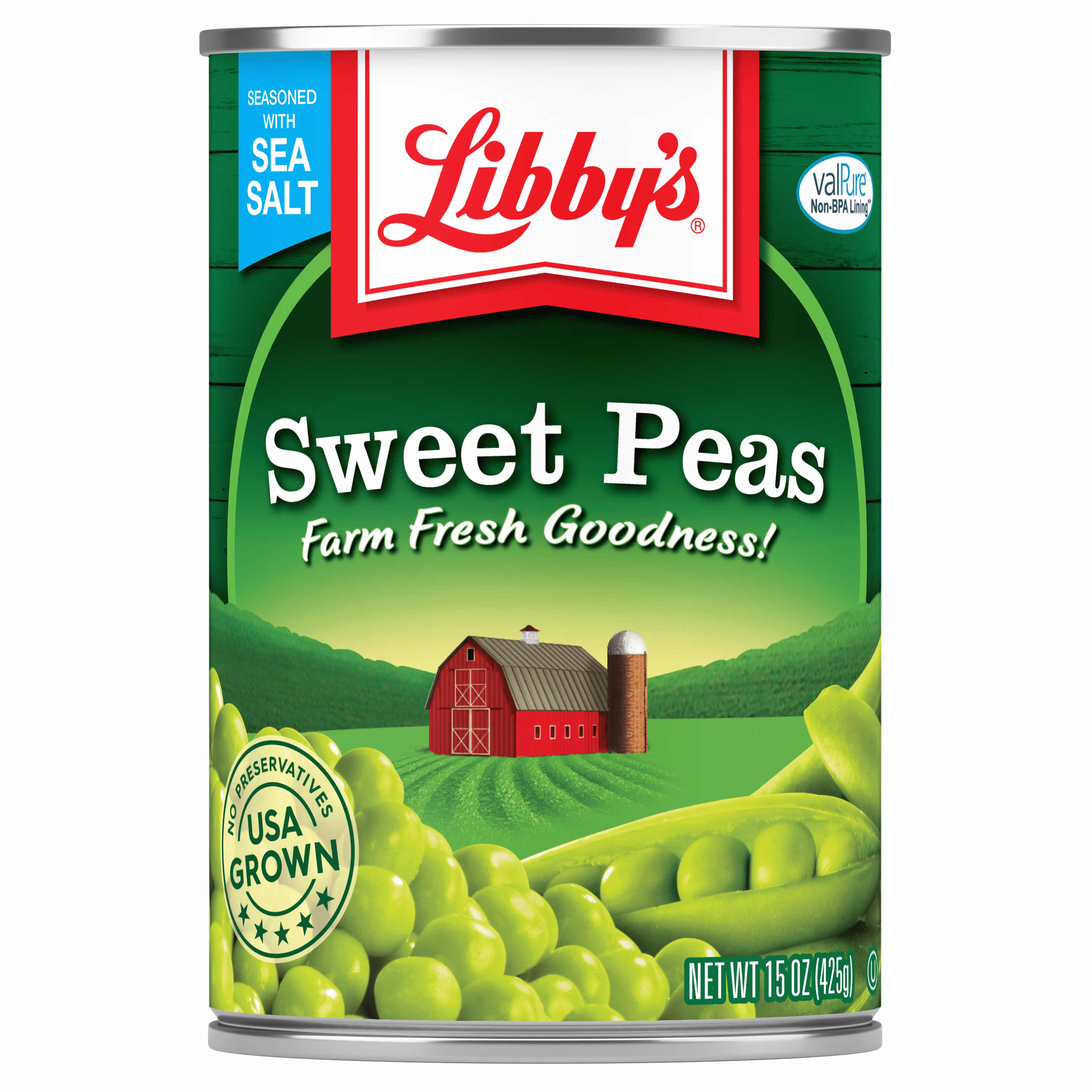 (24 pack) Libby's Kosher Sweet Green Peas, 15 Oz