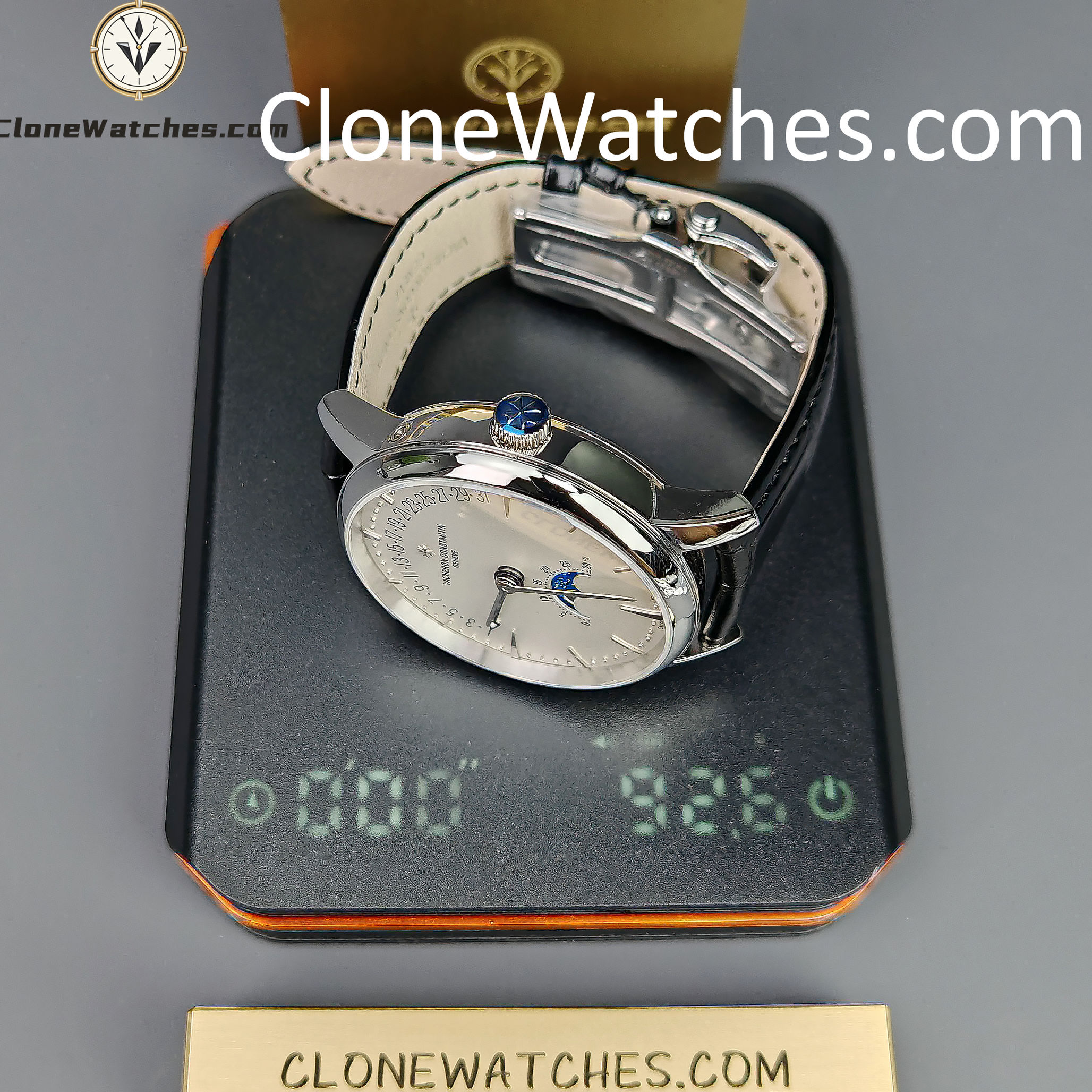 Vacheron Constantin Super Clone Watches 1:1 Patrimony Moon Phase Retrograde Date 4010U/000G-B330 White Dial