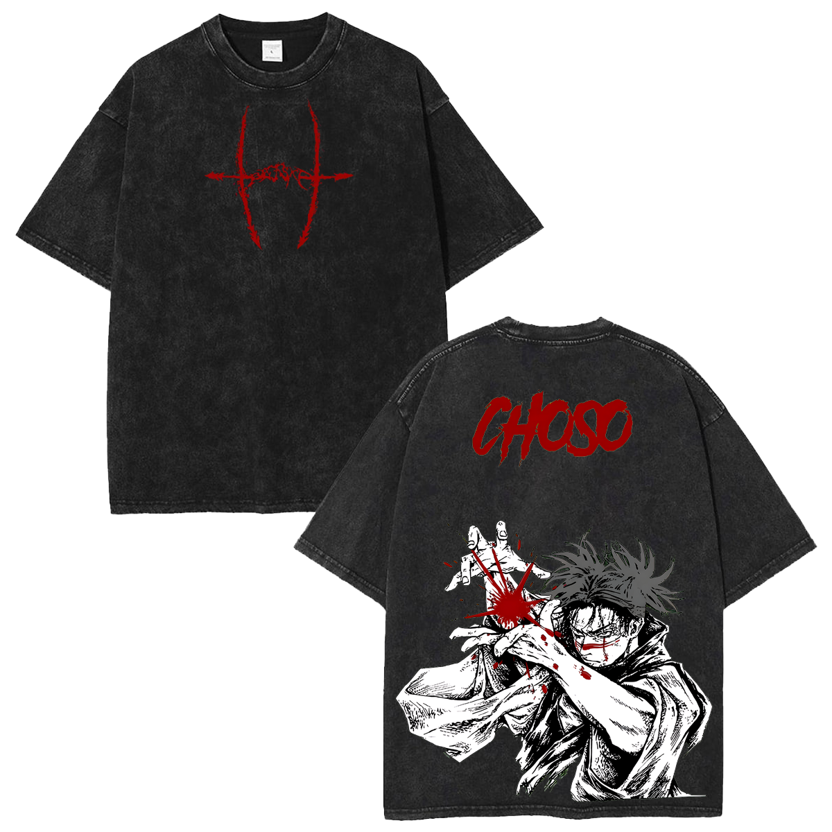 Choso Blood Manipulation Jujutsu Kaisen Anime Washed Y2K Shirt Graphic Oversized Vintage Tee