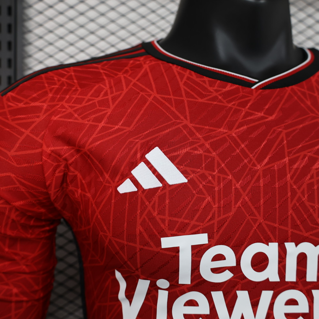 2023/24 Manchester United Home Long Sleeve Shirt - Player Version