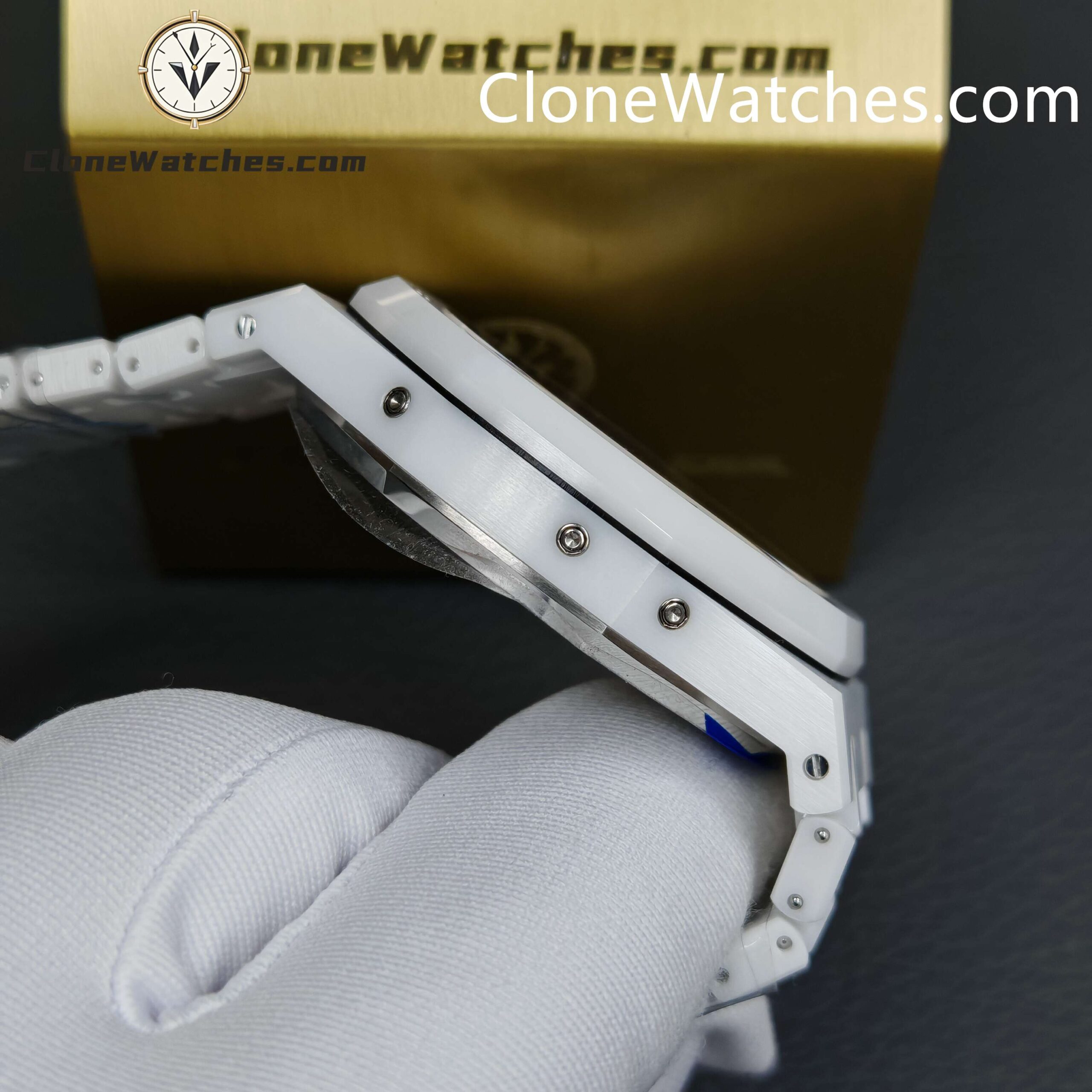 Audemars Piguet Super Clone Watches 1:1 White Ceramic 26579 True Moon Phase