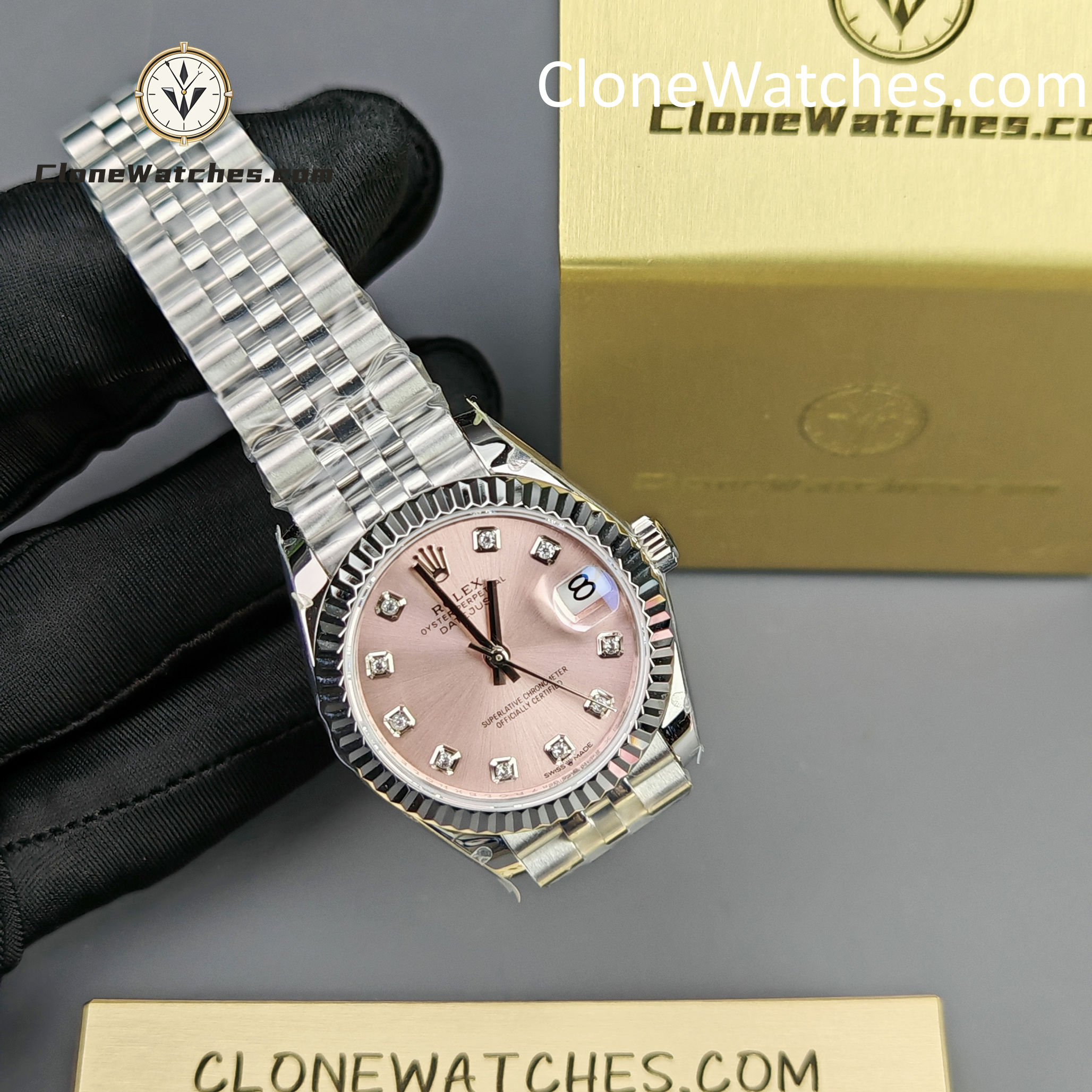 Rolex Super Clone Watches 1:1 DateJust Pink Dial M278274 – 0032 Jubilee 31MM 2236 Movement