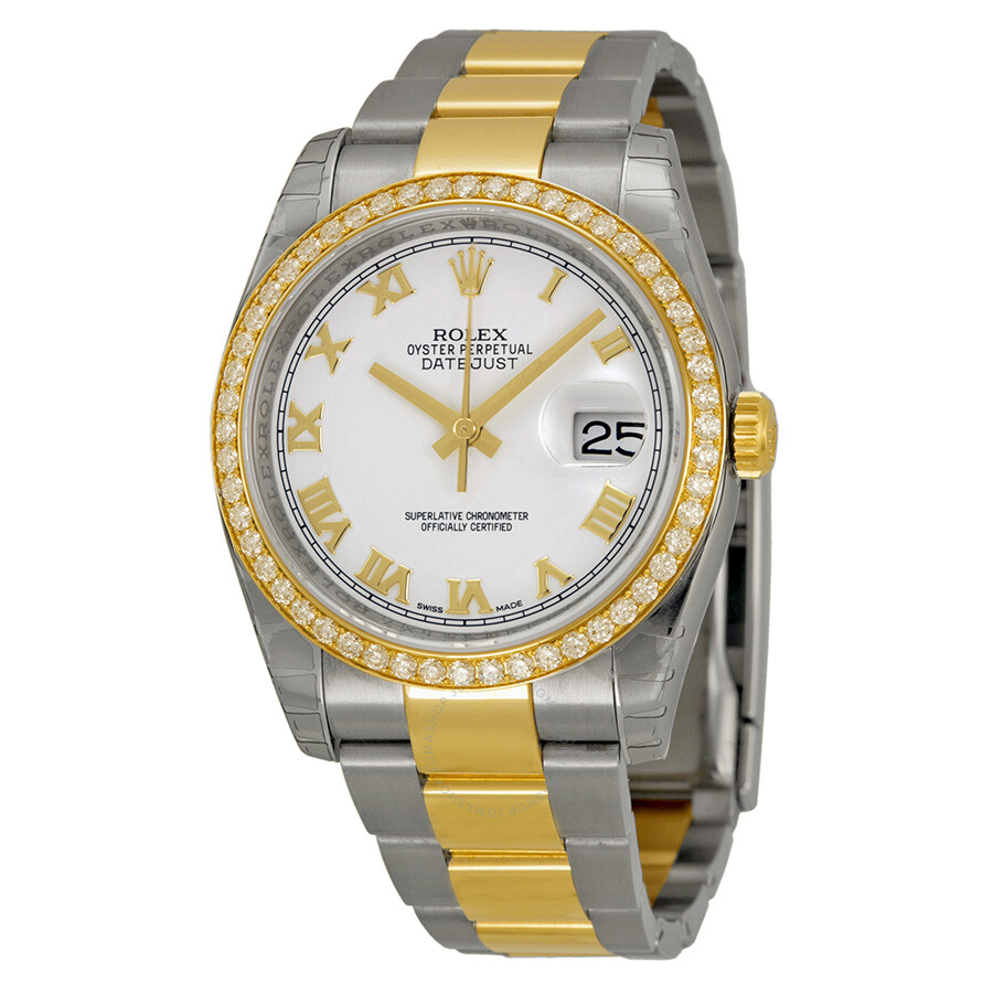 Rolex Oyster Perpetual Datejust 36 White Dial Stainless Steel and 18K Yellow Gold Bracelet Automatic Ladies Watch 116243WRO（Lifetime free warranty+90-days replacement service & Refund!.）