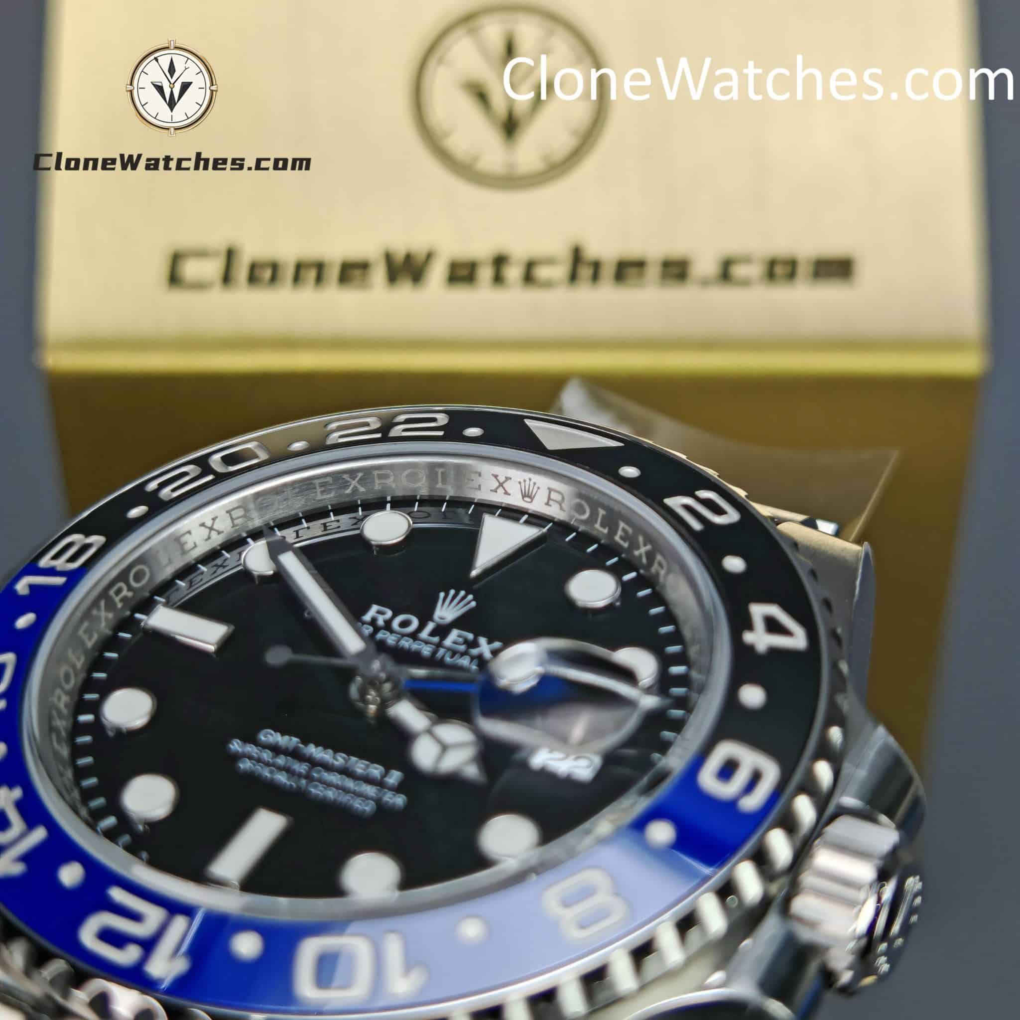 Rolex Super Clone Watches 1:1 BATMAN GMT Master II M126710blnr Jubilee 3285 Movement