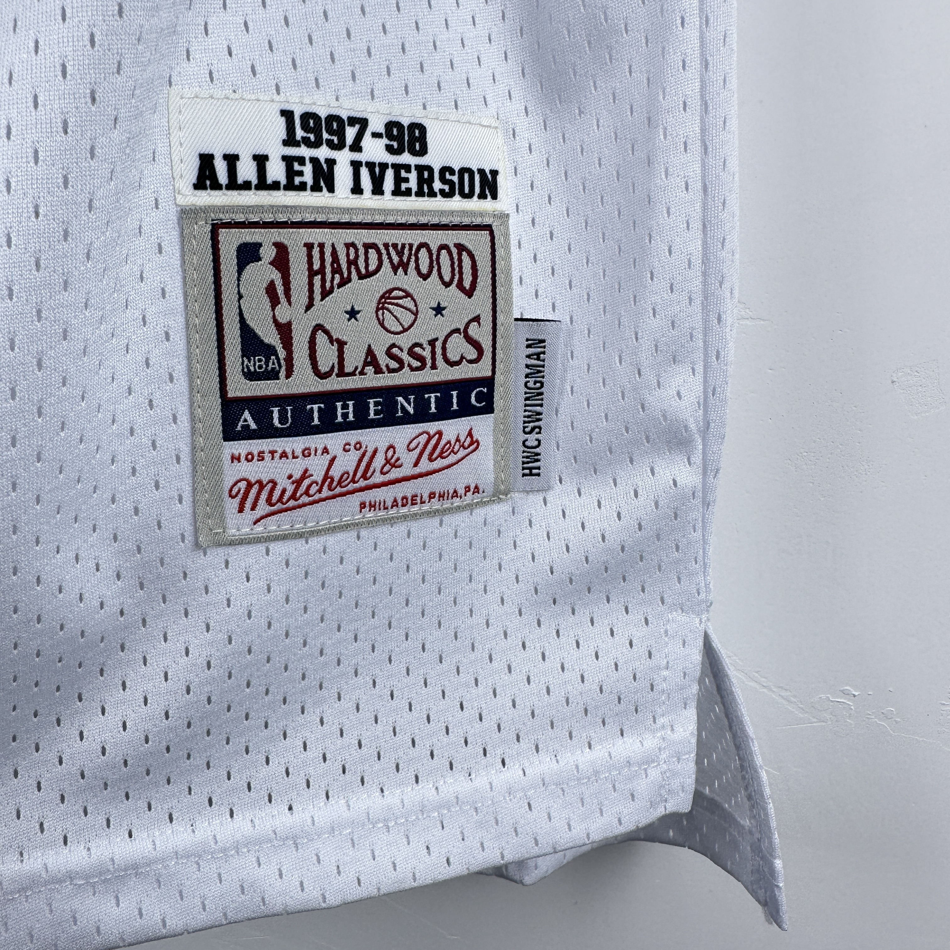 Embroidered MN Retro Jersey 76ers 97/98 Season Big Star White No. 3 Iverson