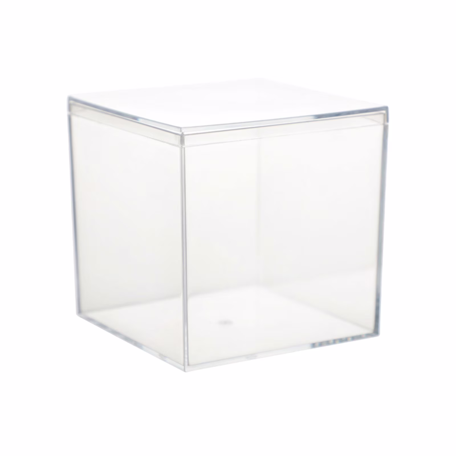 Zmeidao Plastic Small Box with Lids, Square Storage Cubes Transparent Candy Container for Cosmetics, Makeup, Jewelry, Party Favor