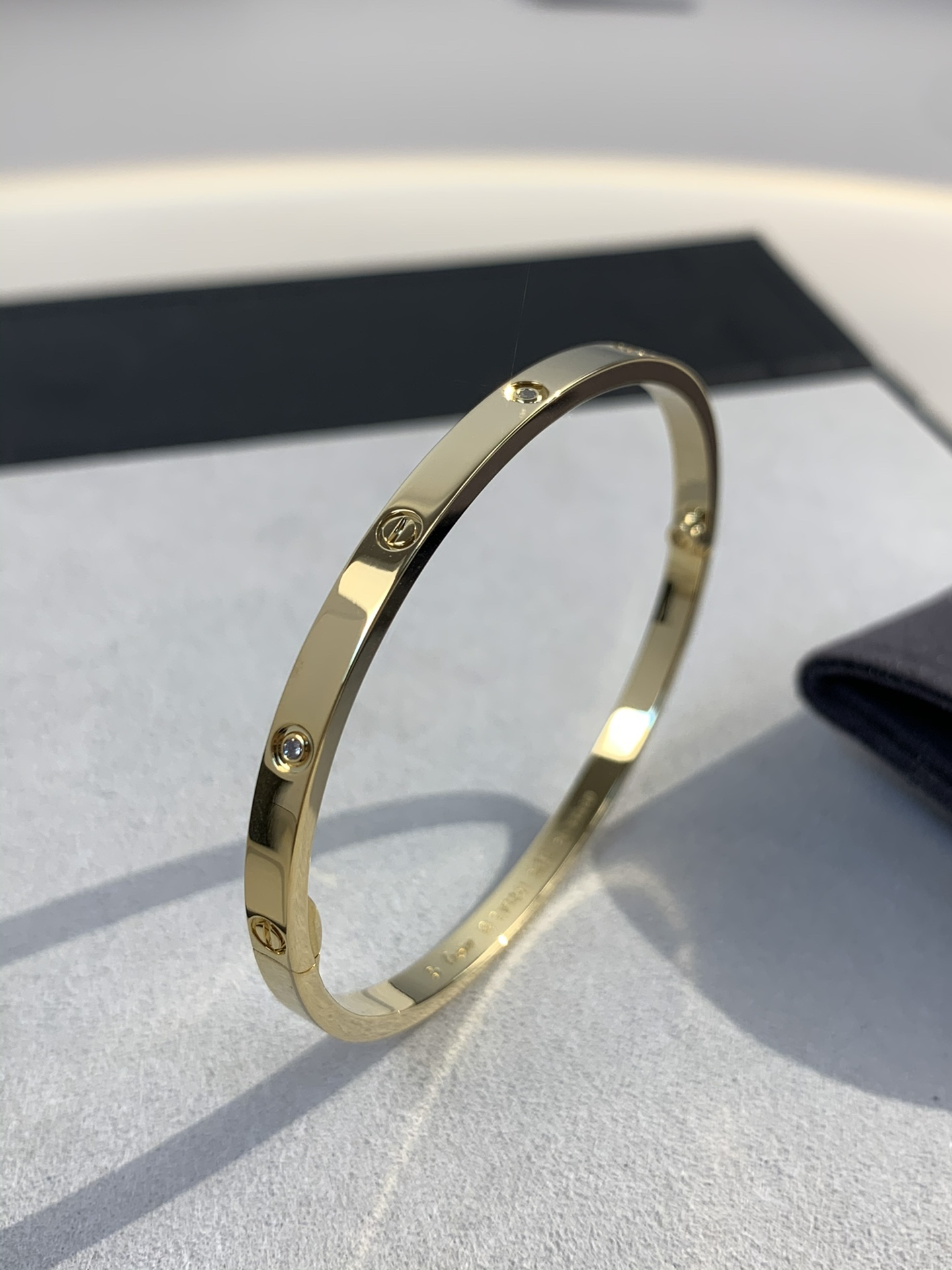 Cartier LOVE Series Six Diamond Narrow 18K Platinum Bracelet