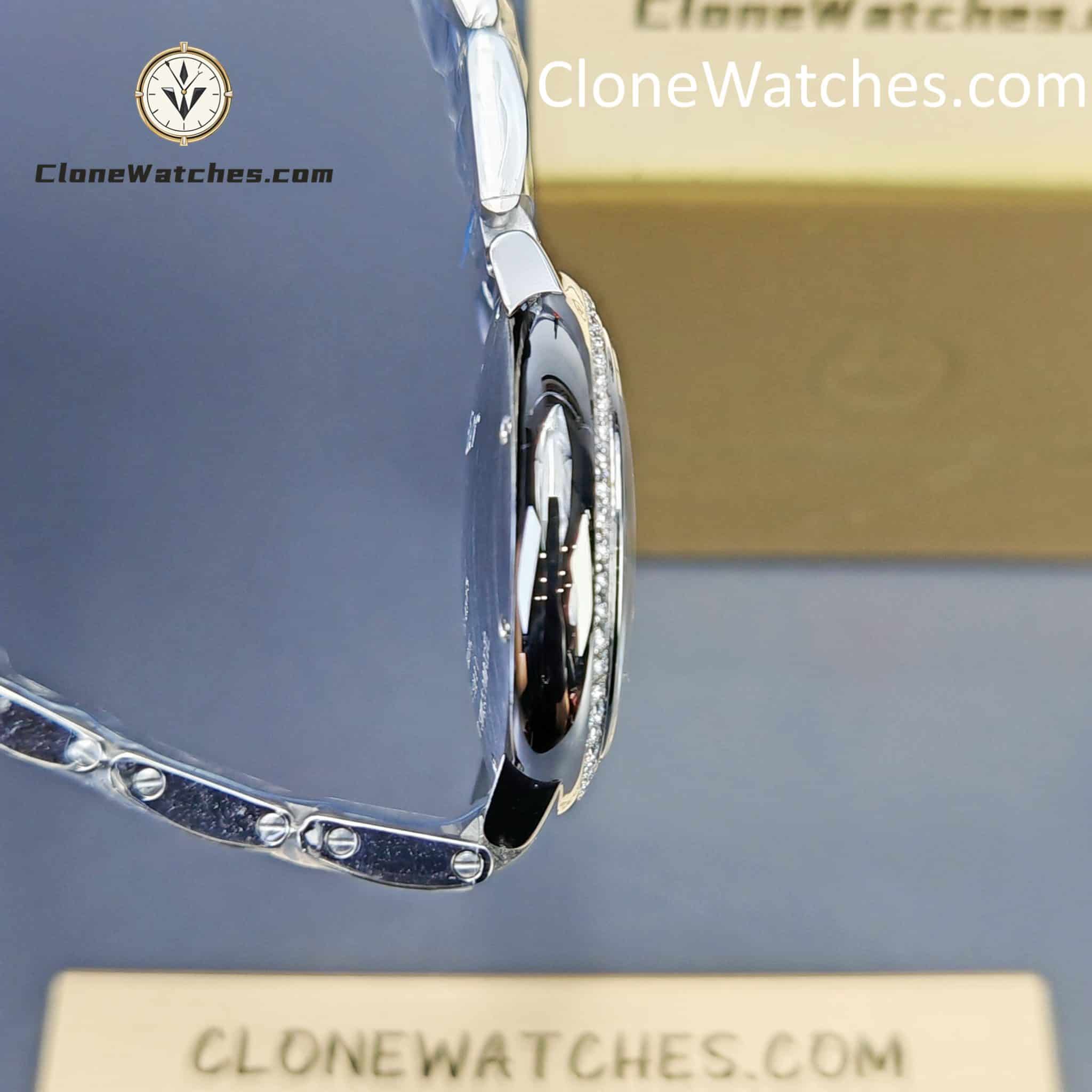 Cartier Super Clone Watches 1:1 Ballon Bleu de W4BB0024 Silver Dial Diamond Bezel 33mm