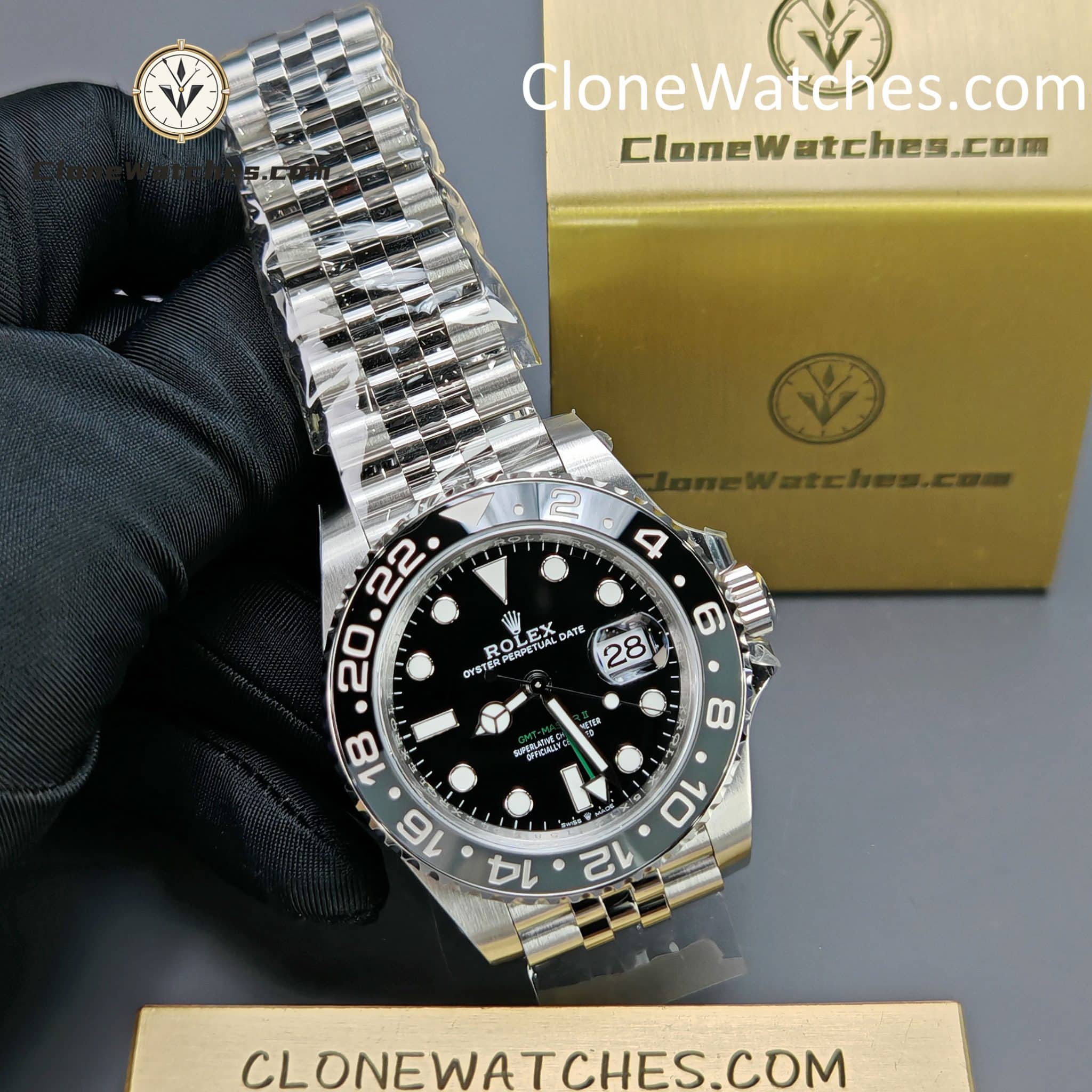 Rolex Super Clone Watches 1:1 Bruce Wayne GMT Master II M126710grnr Jubilee 3285 Movement