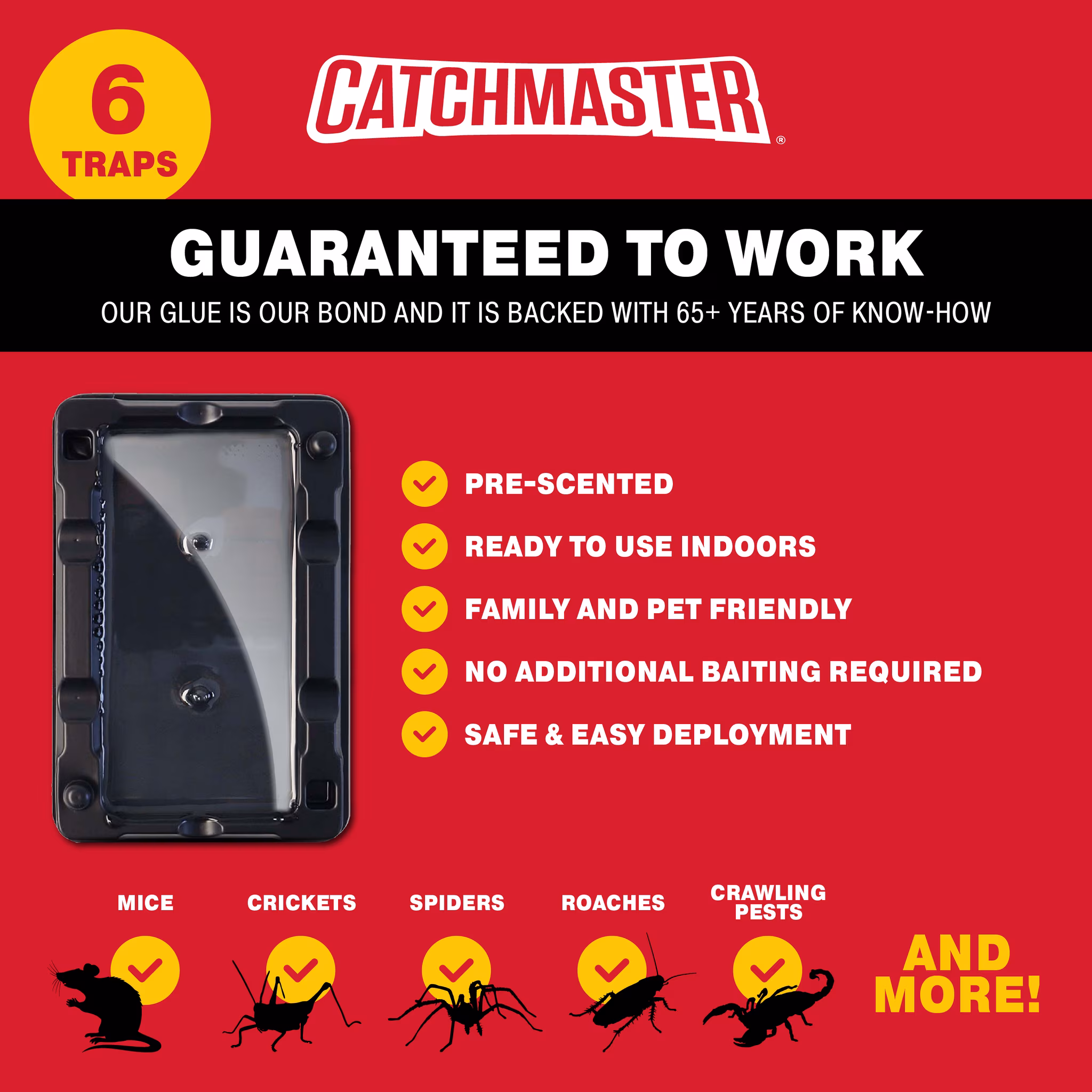 Catchmaster Mouse & Insect Solid Glue Traps 6 Count