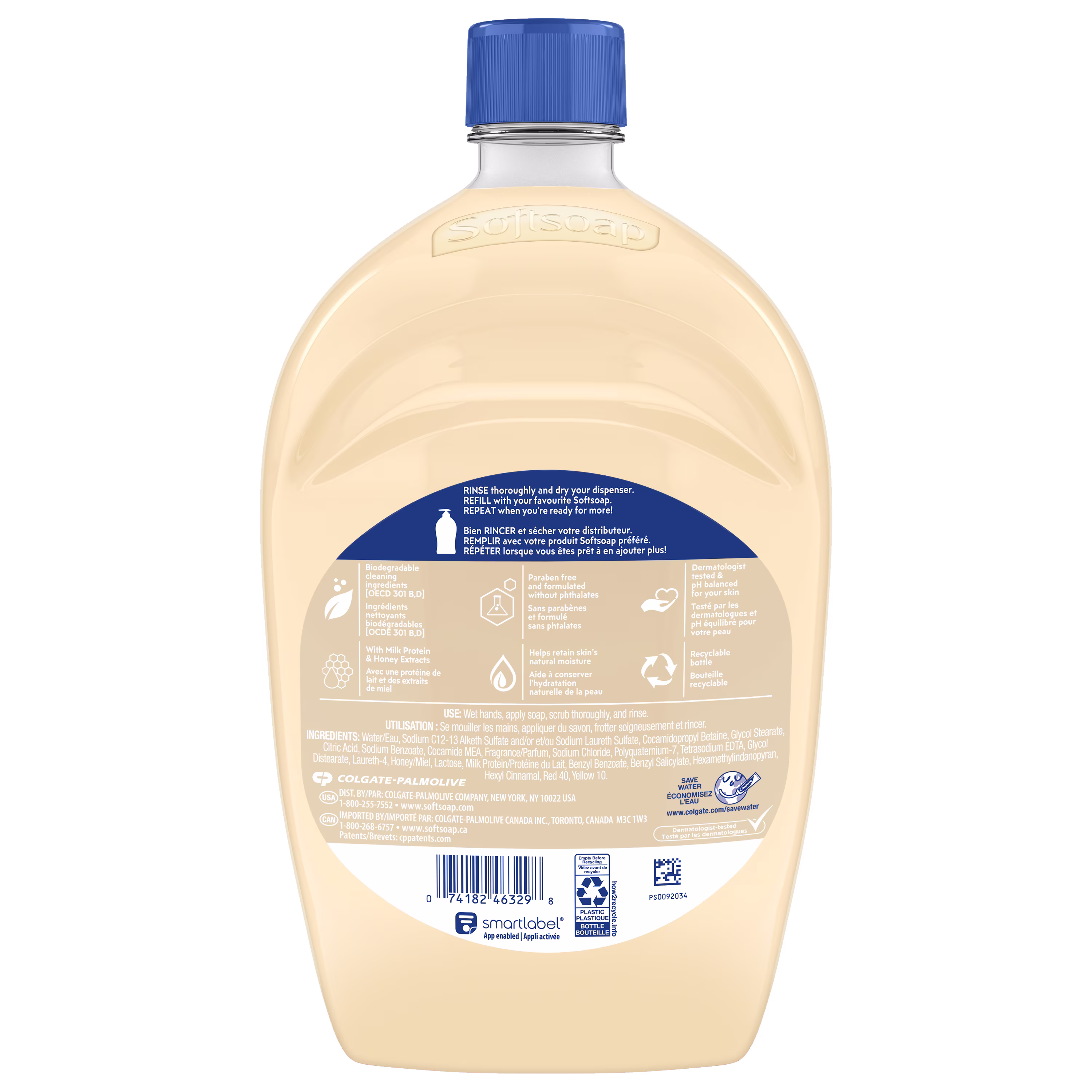 Softsoap Moisturizing Liquid Hand Soap with New Easy Pour Spout, Milk & Honey Scent, 50 fl oz Refill