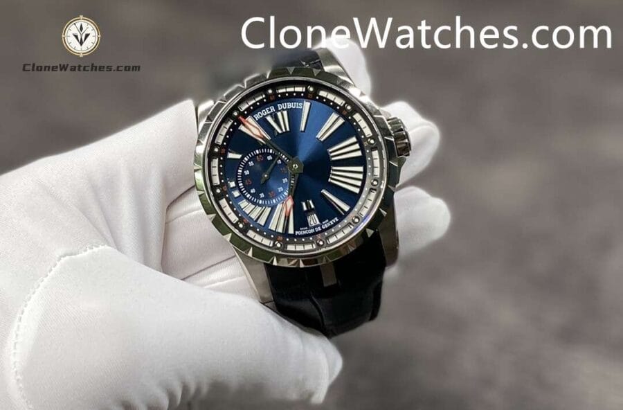 Roger Dubuis Super Clone Watches 1:1 Excalibur Blue Dial DBEX0543 45MM