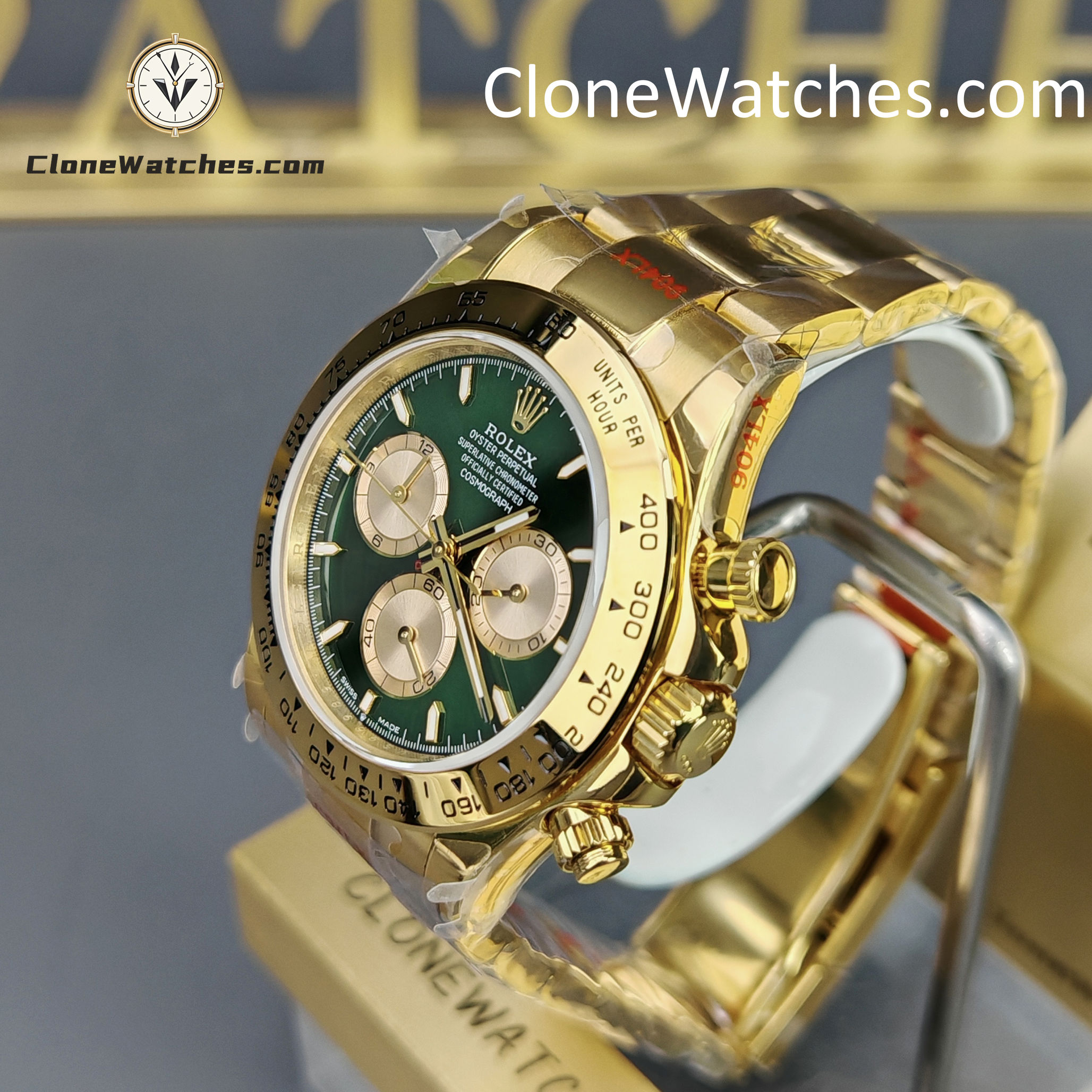 Rolex Super Clone Watches 1:1 Daytona 18K Yellow Gold Plating M126508-0008 4131 Movement