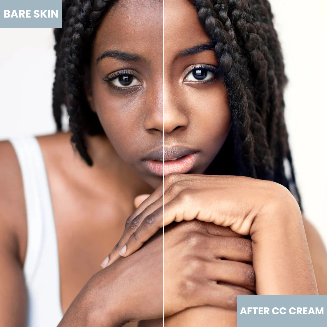 Color Correcting CC Cream with Centella - Lightweight Foundation with Whitening, BB Cream Coverage & Skin Repair in One