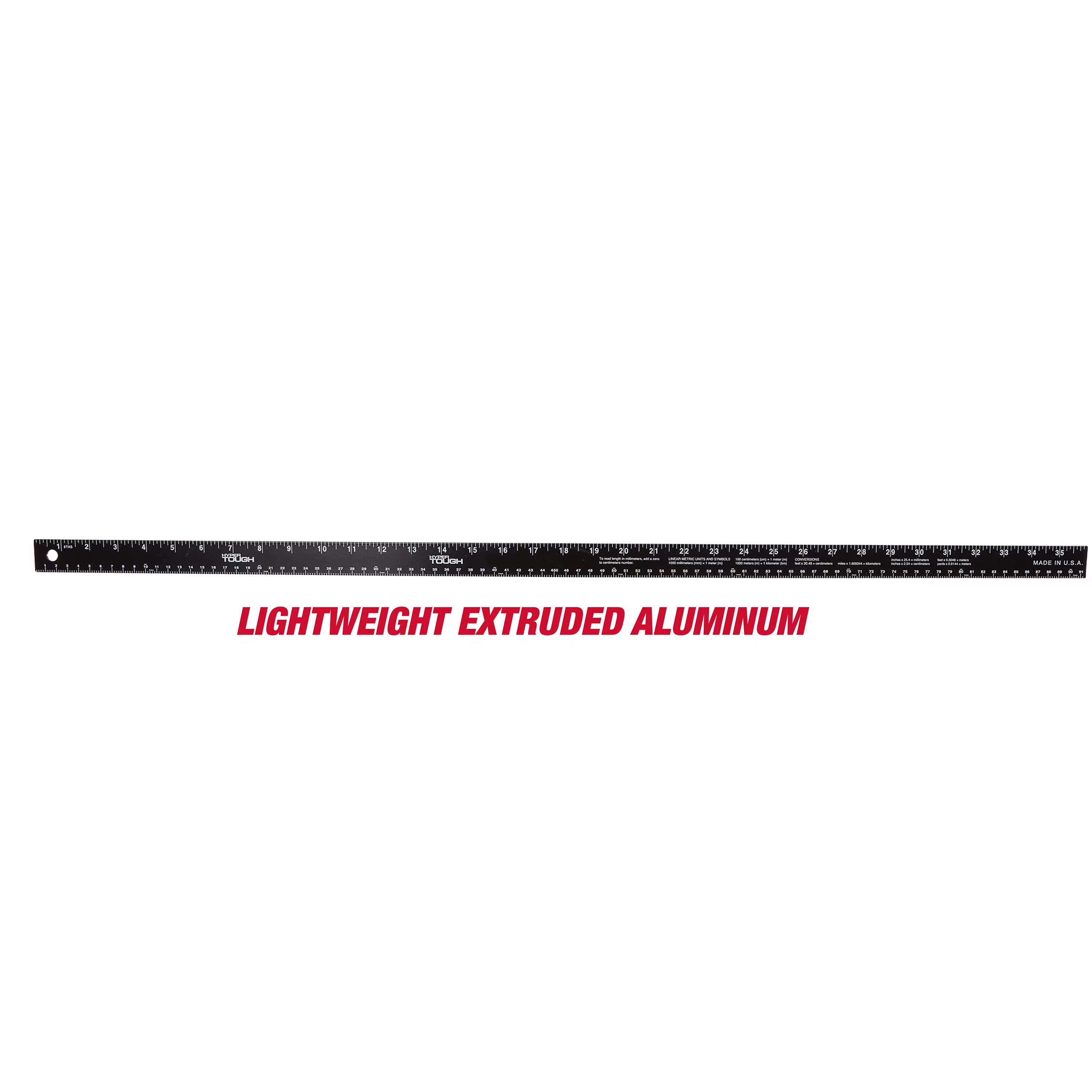 Hyper Tough Aluminum Ruler Yardstick, 36 inch