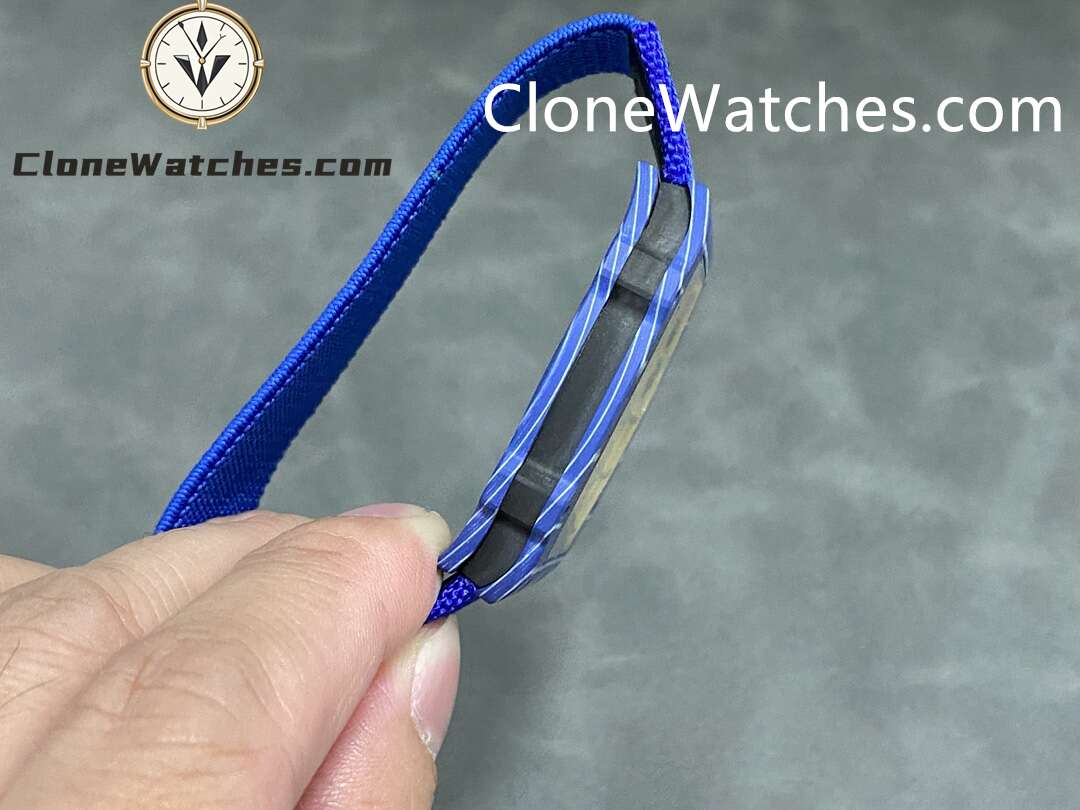 Richard Mille Super Clone Watches 1:1 RM 67 – 02 Blue Carbon Tourbillon Blue Strap