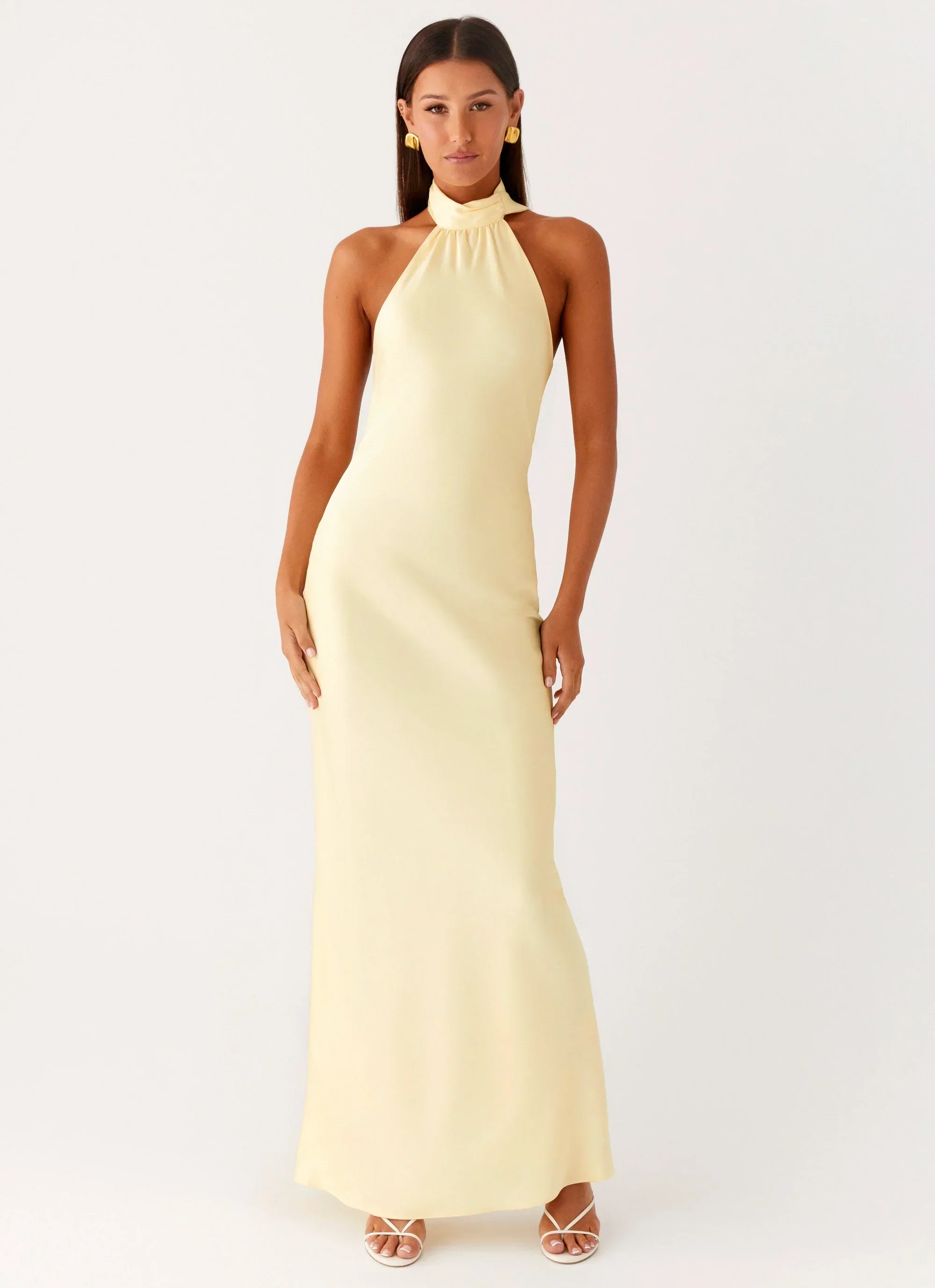 Keena Scarf Maxi Dress - Lemon