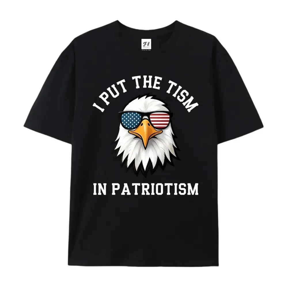Put The Tism In Patriotism Athletic Eagle T-Shirt Unisex for Daily Wear