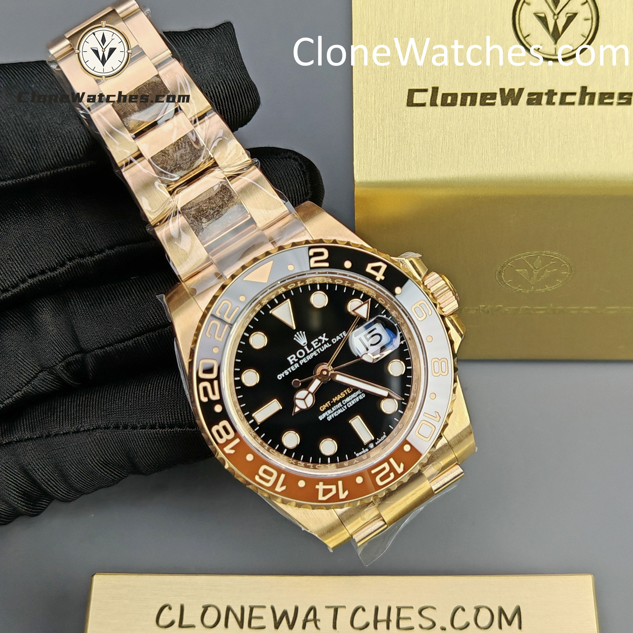 Rolex Super Clone Watches 1:1 Rootbeer GMT Master II M126715chnr Oyster 3285 Movement