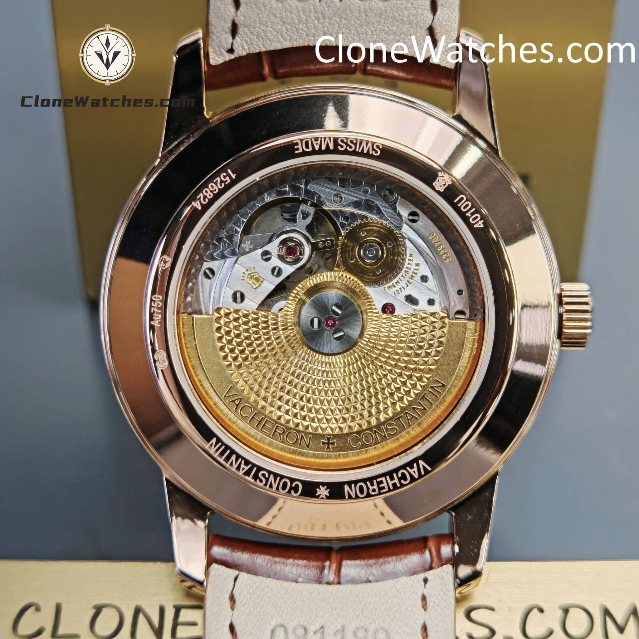 Vacheron Constantin Super Clone Watches 1:1 Patrimony Rose Gold 4010U/000R-B329 White Dial