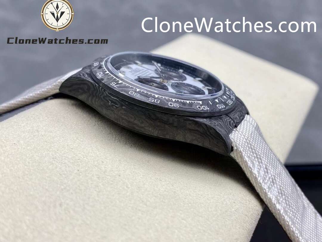 Modified Super Clone Watches 1:1 DiW Rolex Daytona NTPT Carbon “CREAM 41mm”