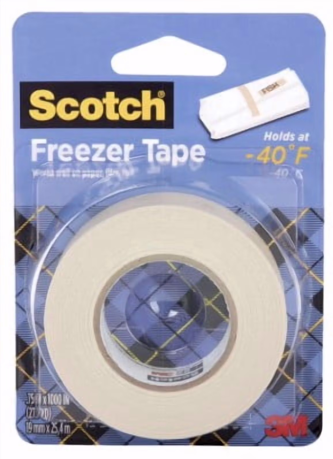 Scotch Freezer Tape, White, 3/4 in. x 1000 in., Holds at -40F
