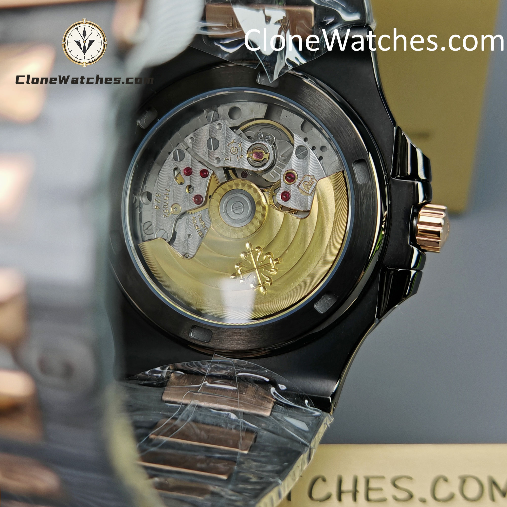 Modified Super Clone Watches 1:1 DiW Patek Philippe Nautilus 5711/1A “ROSE GOLD BLACK GRAIL”